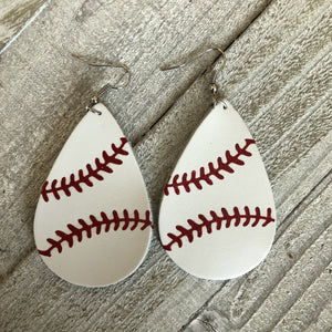Baseball Leather Hang Earrings Sport