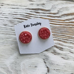 Pink Berry Druzy Earrings