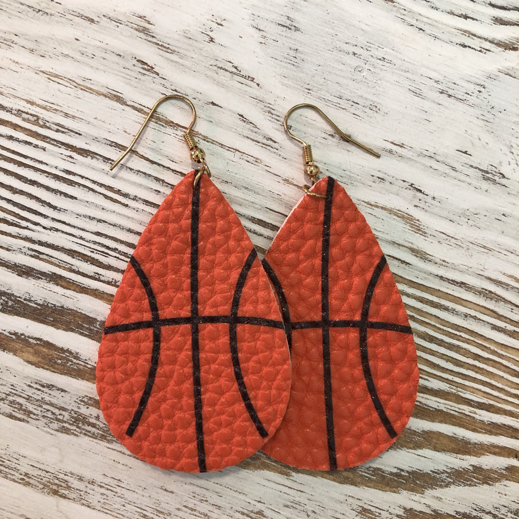 Basketball Leather Earrings
