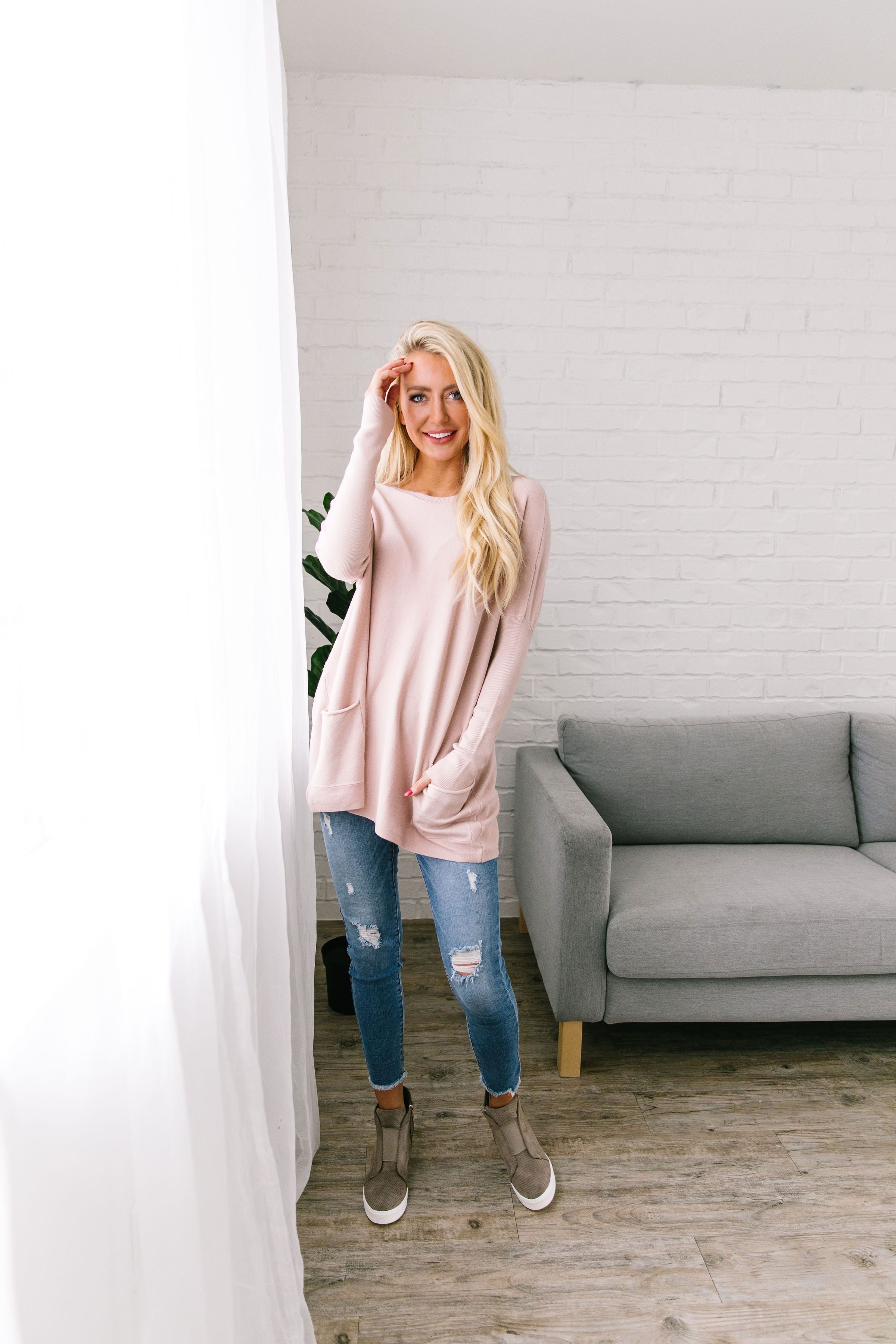 In The Pocket Tunic In Light Pink