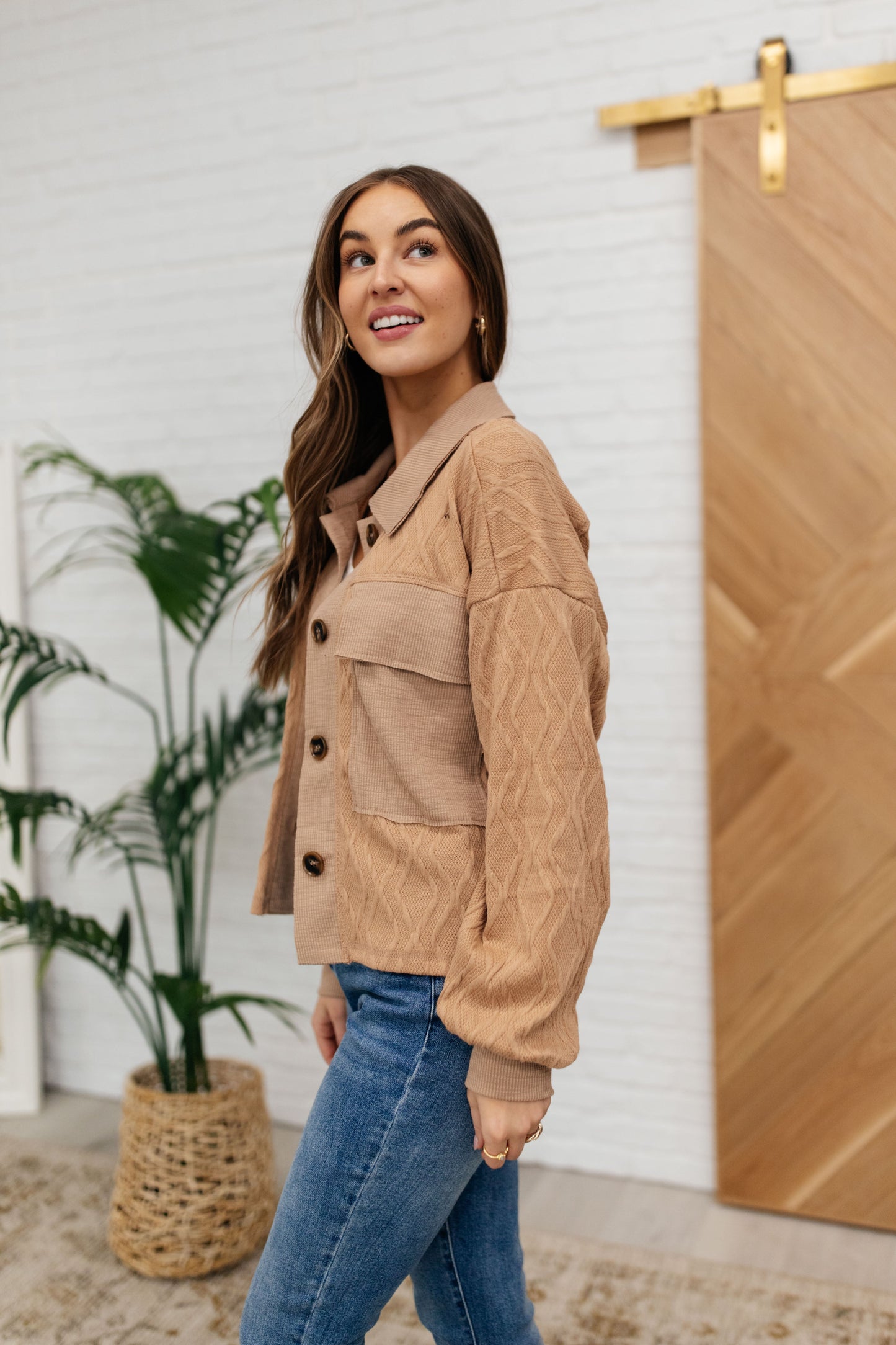 In The Cabin Shacket in Brown