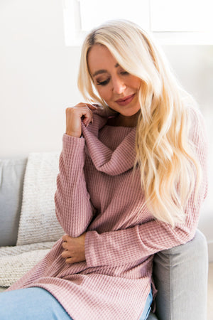 Isn't She Lovely Mauve Waffle Knit Top - ALL SALES FINAL