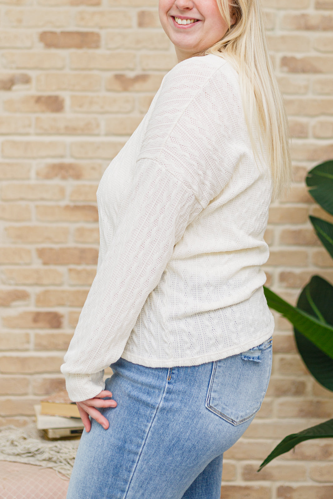 Keep Me Here Knit Sweater in Cream