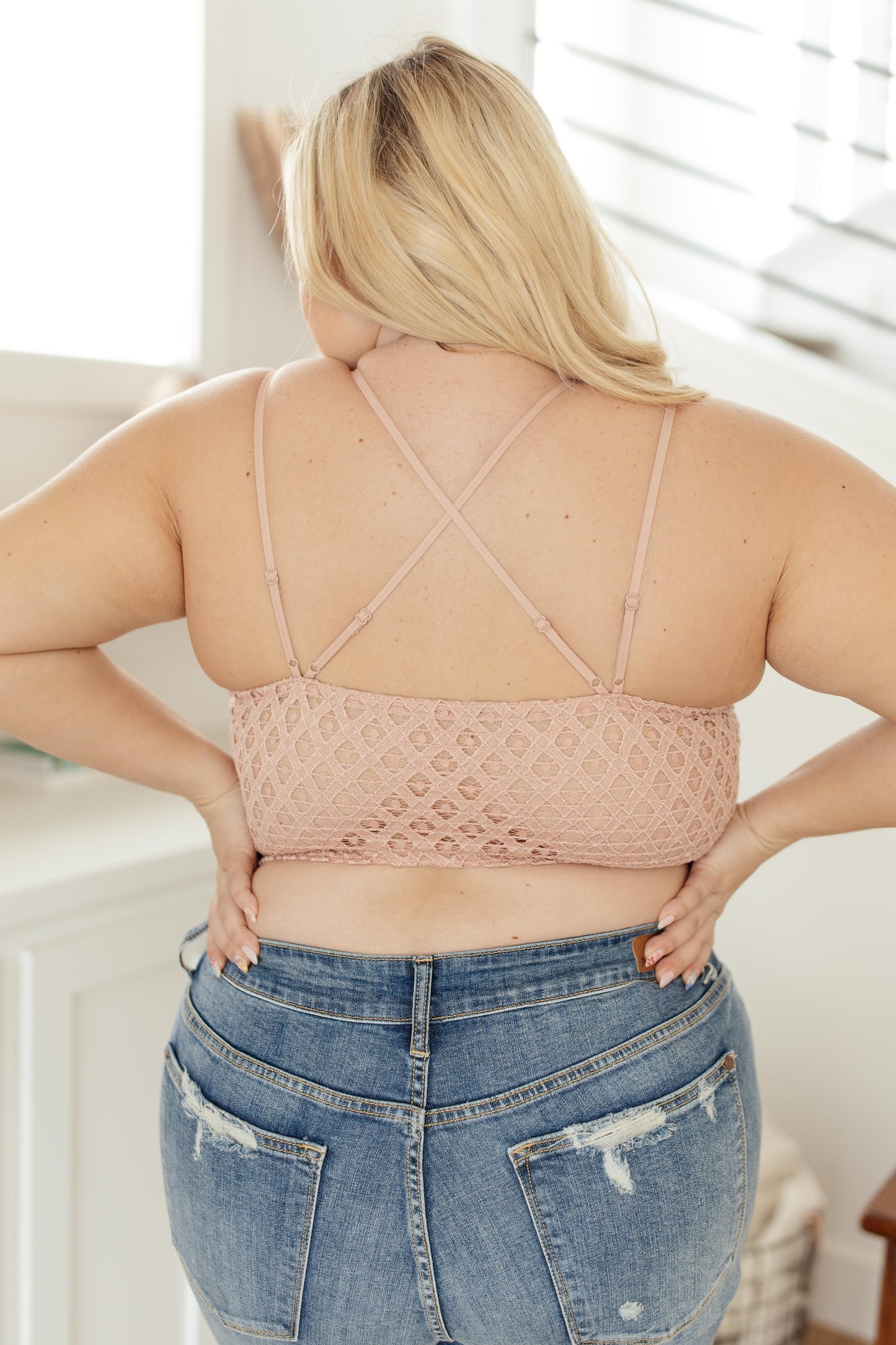 Lacey and Layered Bralette in Misty Rose