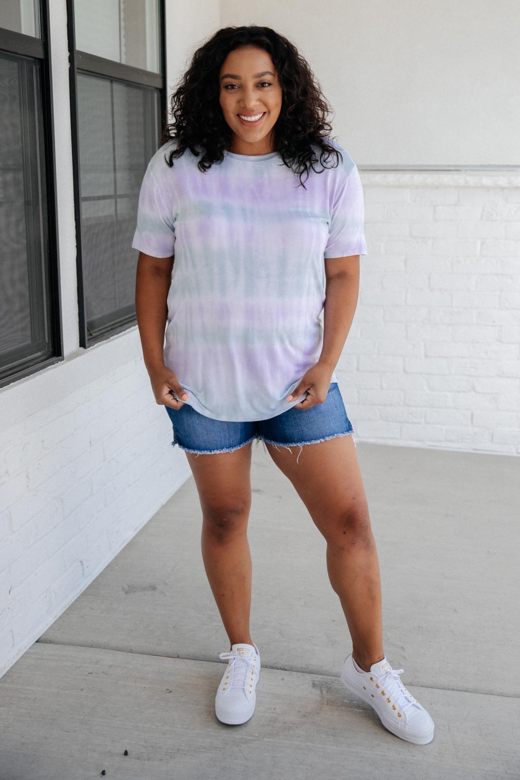 Lavender Fields Subtle Tie Dye Top