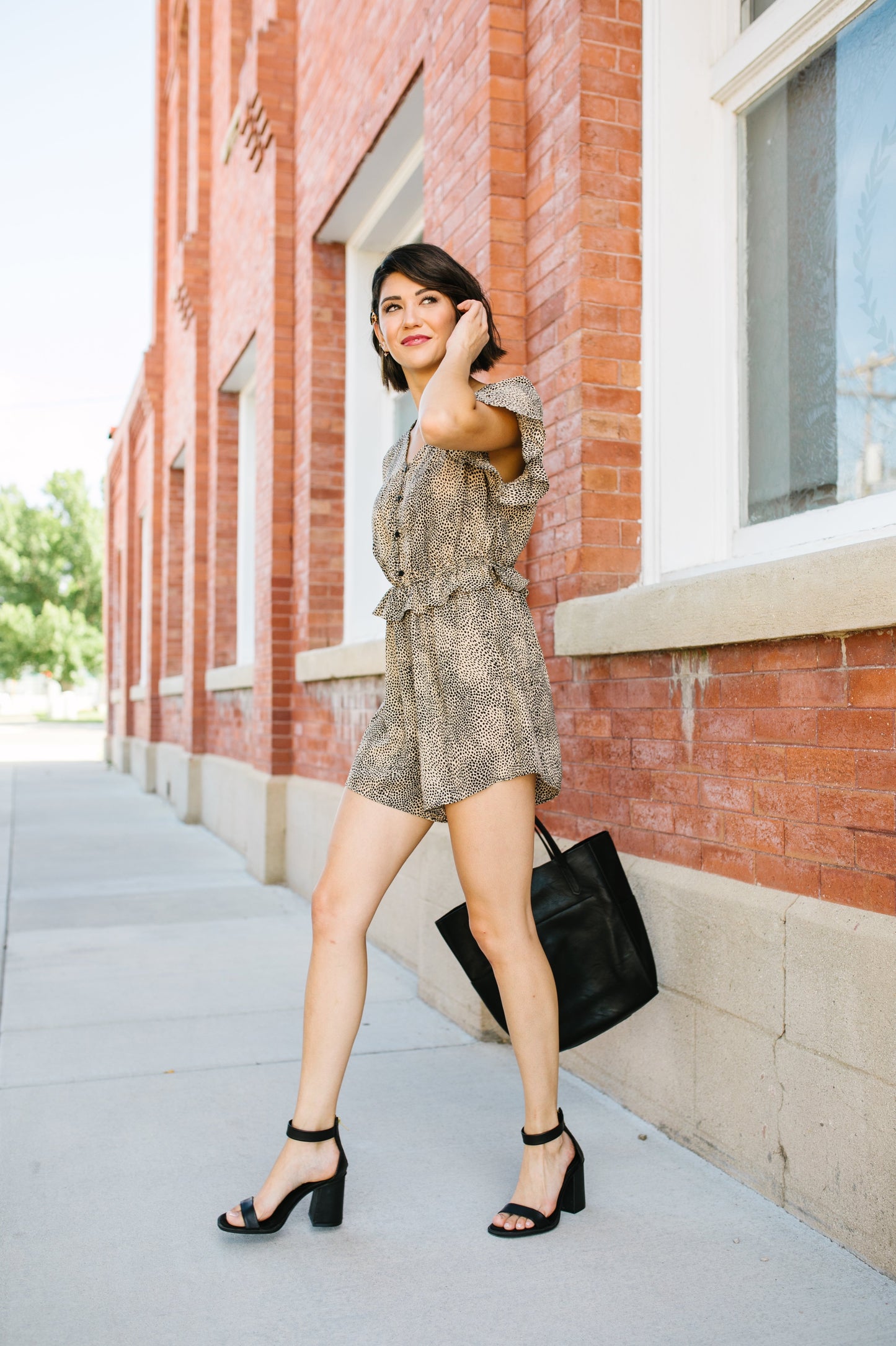 Leopard Ruffle Romper