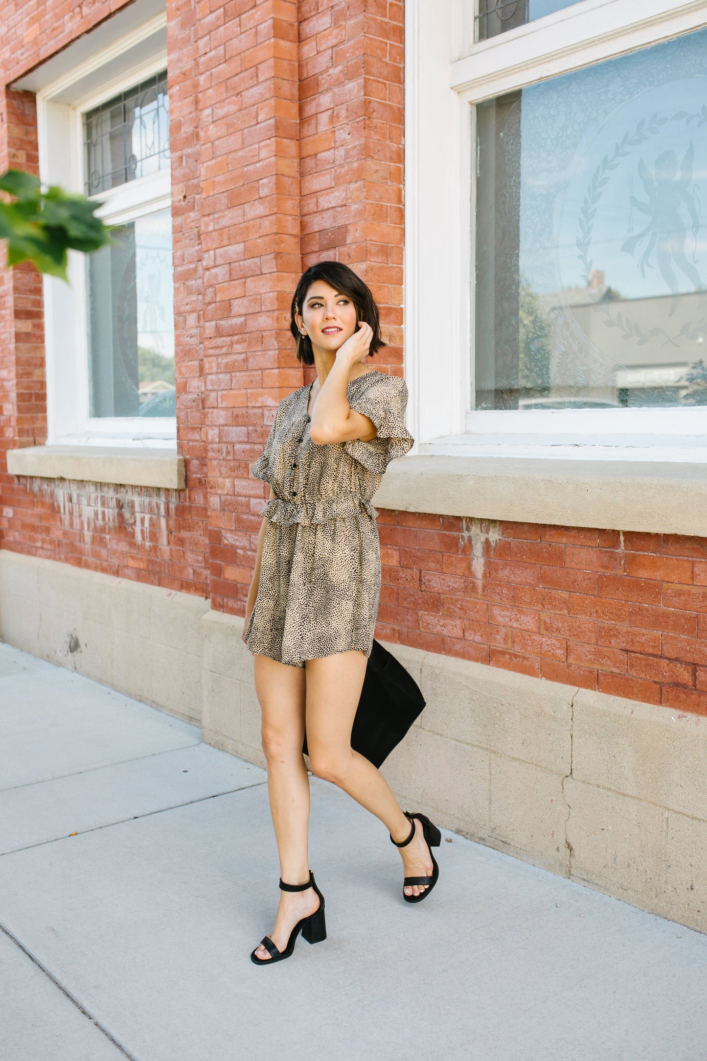 Leopard Ruffle Romper