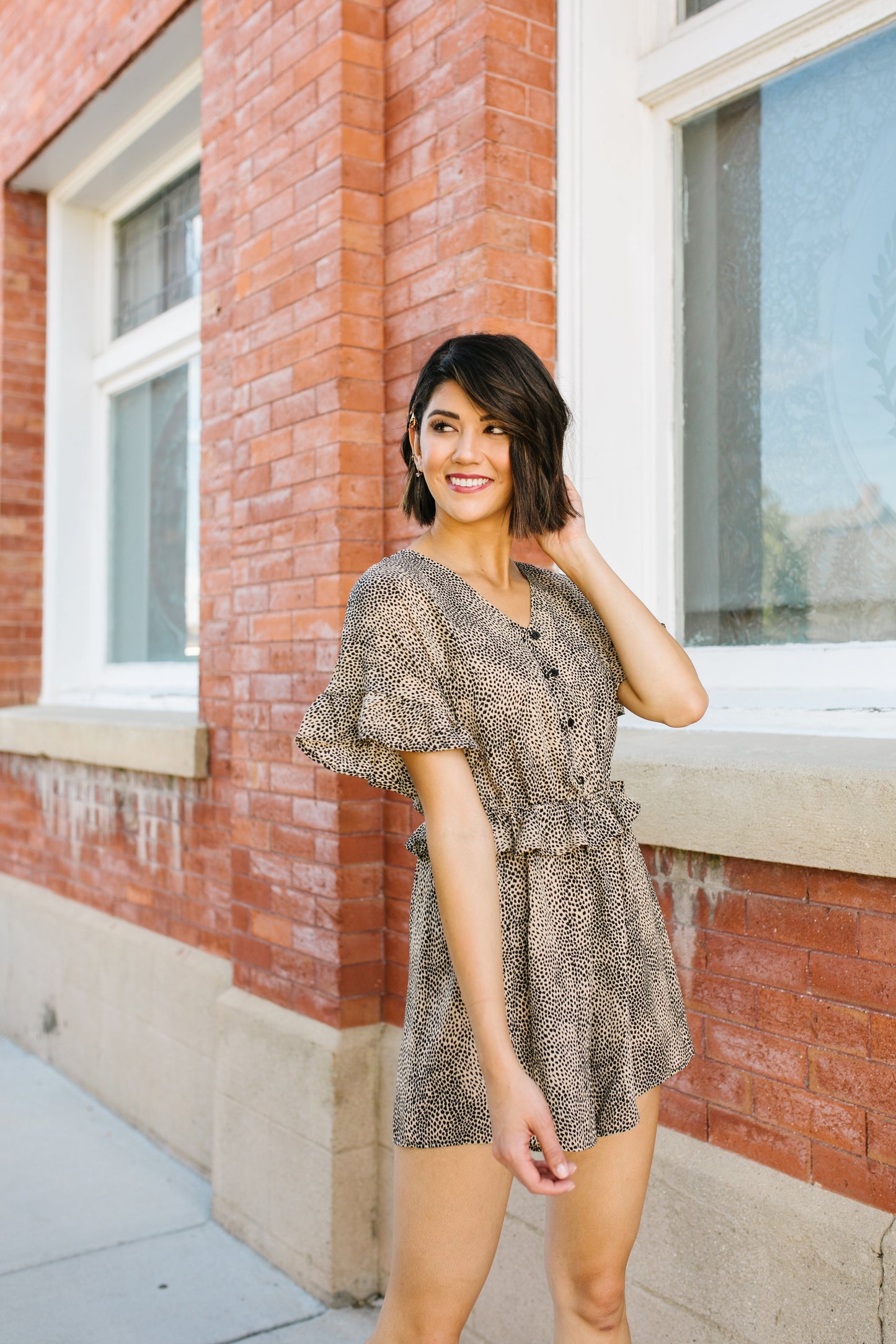 Leopard Ruffle Romper