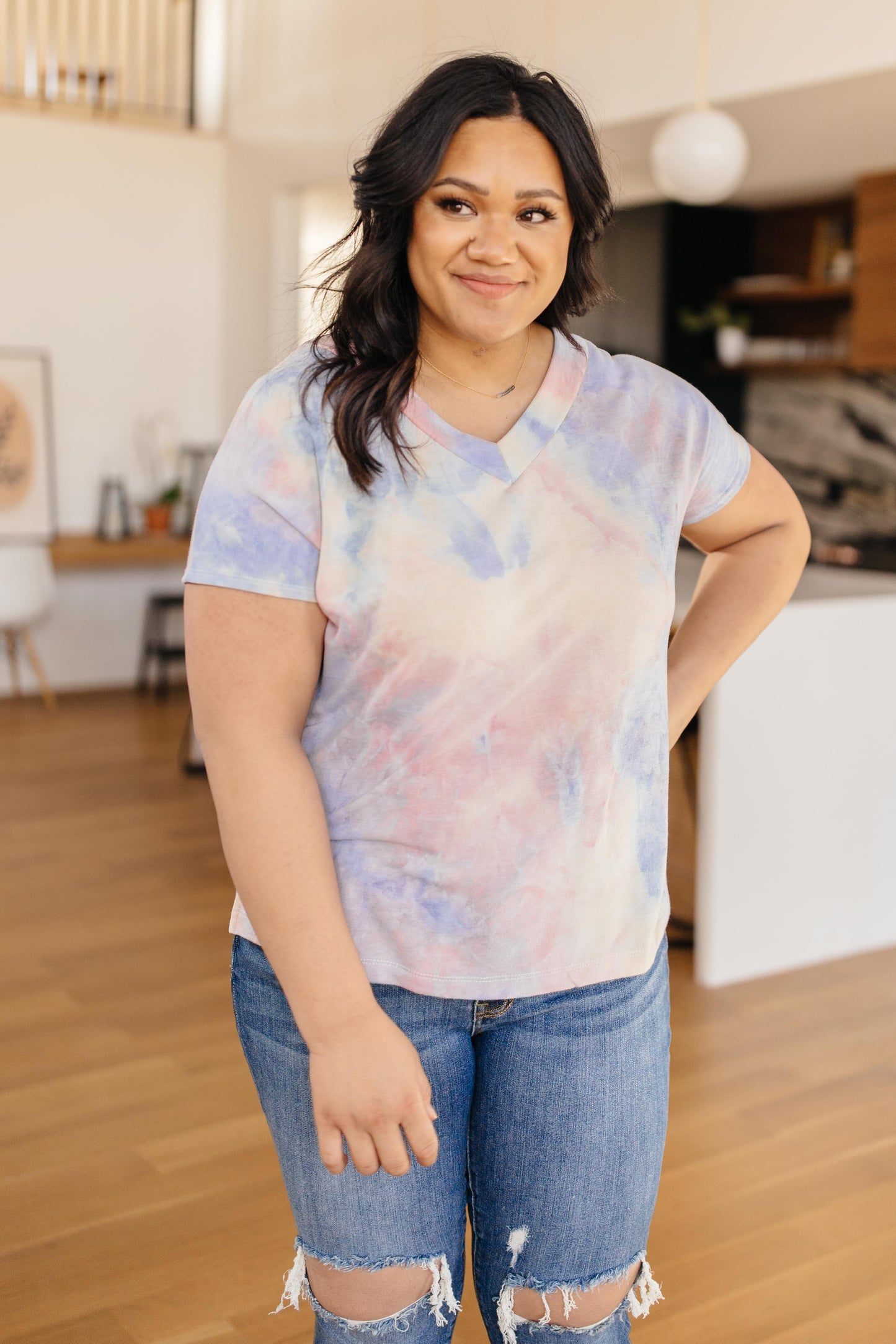 Lounging N Loving It V-neck In Sunset