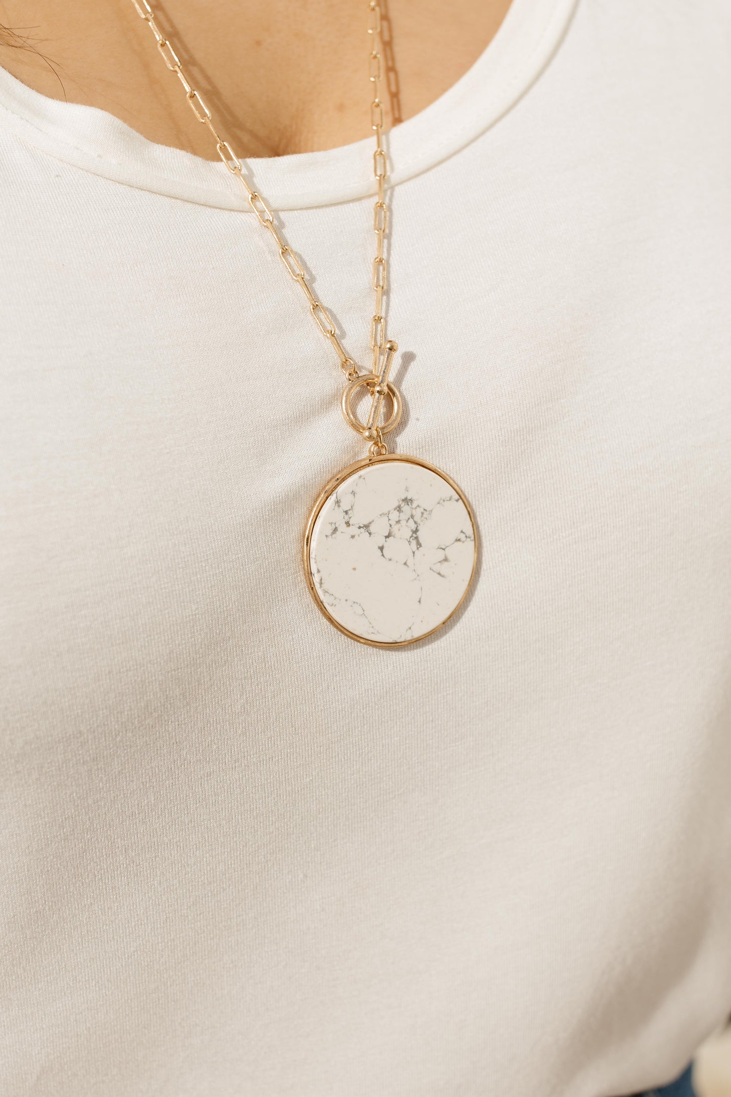 Marble And Chain Necklace