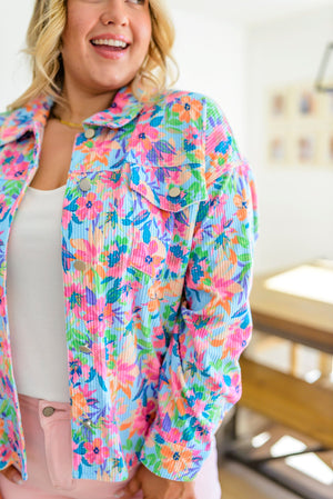 Never a Wall Flower Floral Corduroy Jacket