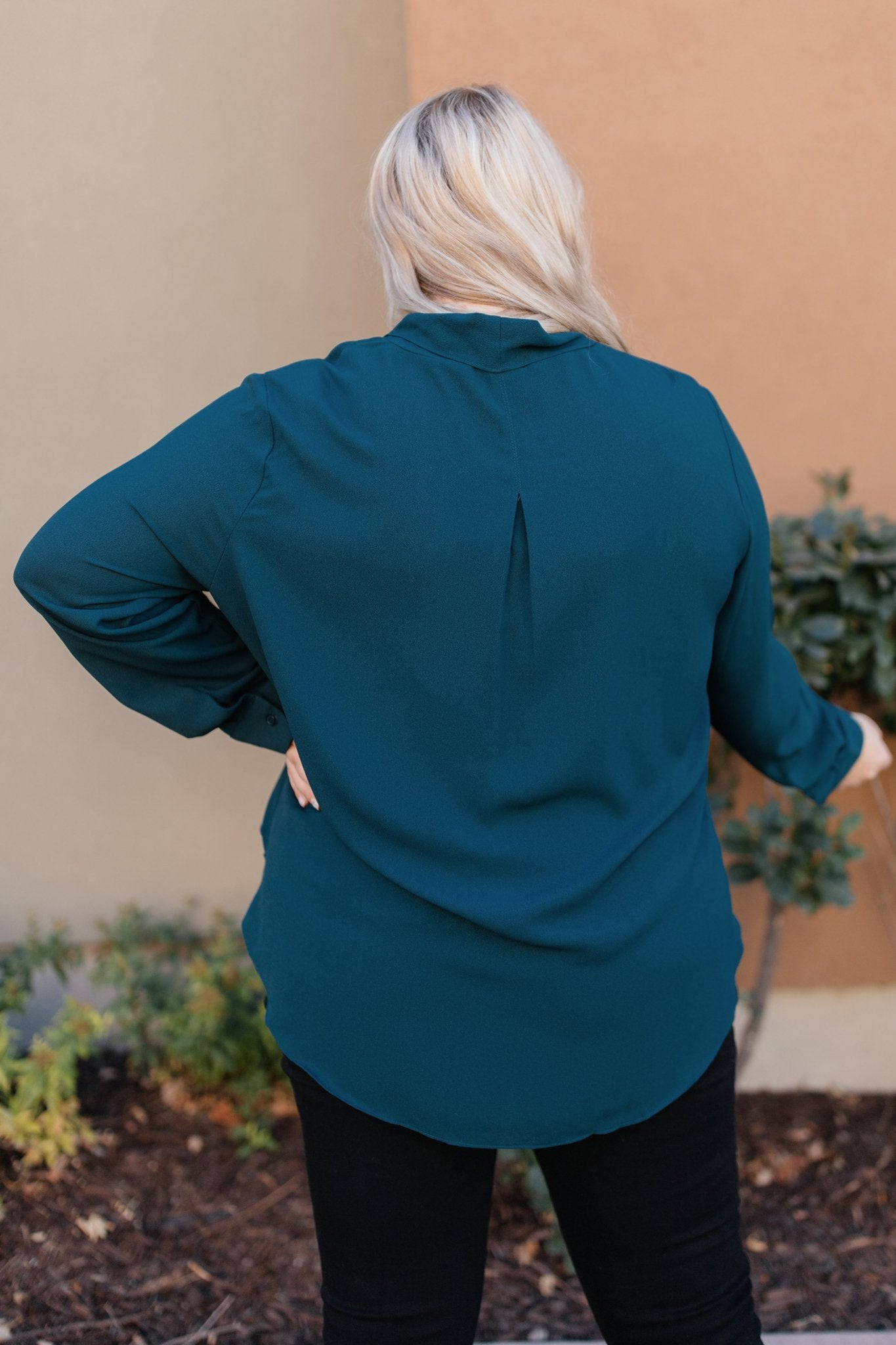 Office Miss Top in Teal
