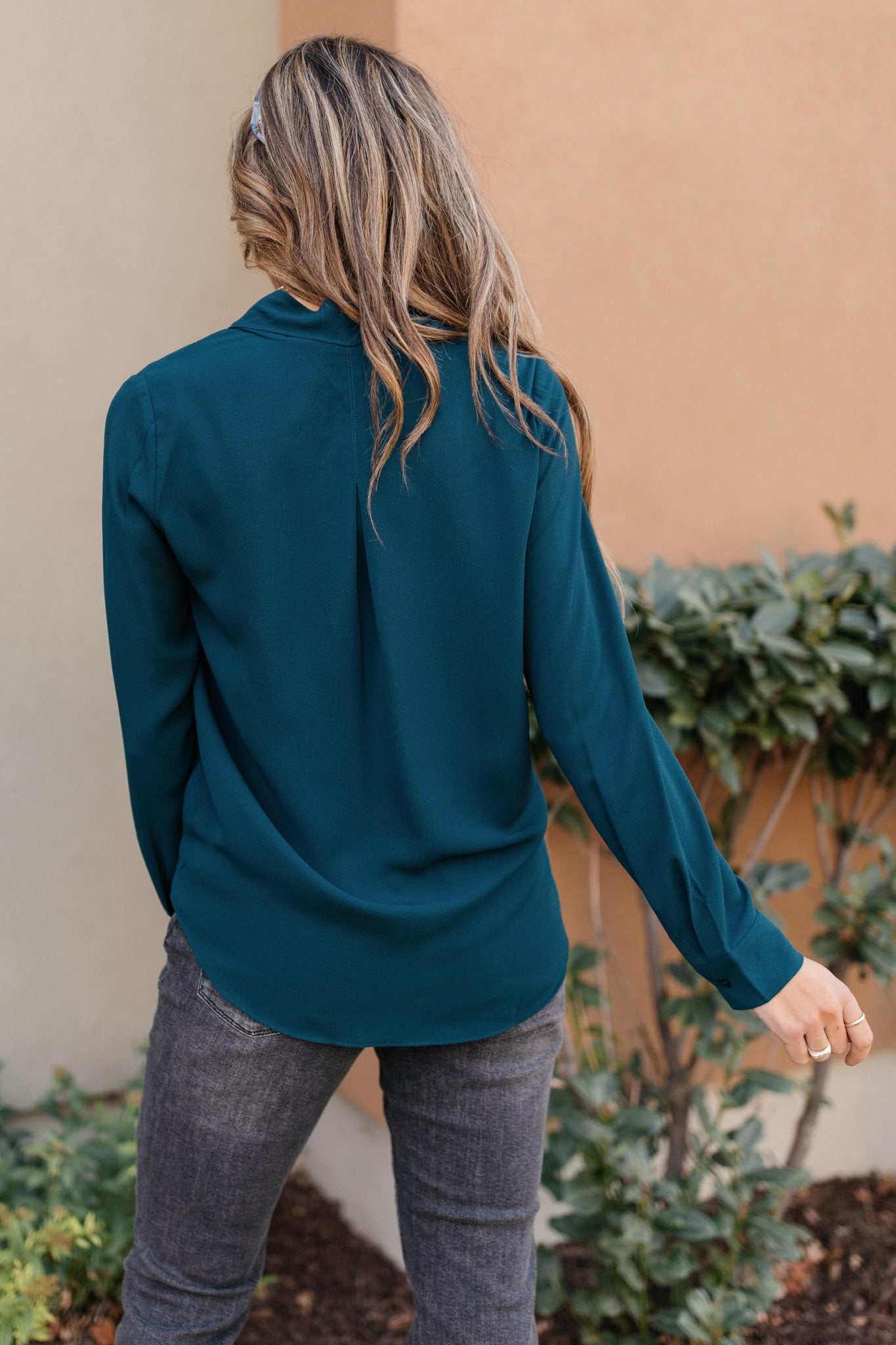 Office Miss Top in Teal