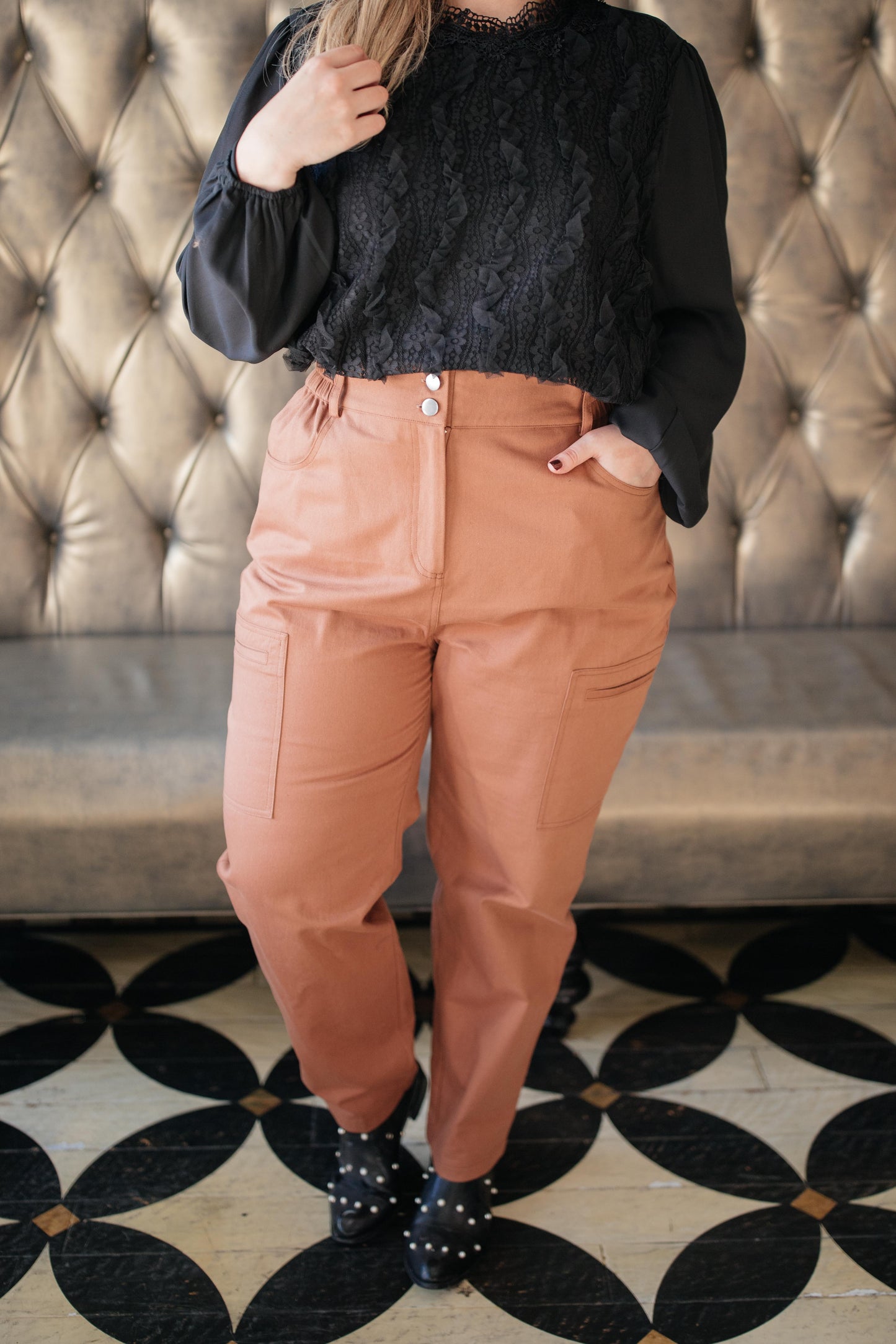 Peighton Paper Bag Pants in Camel