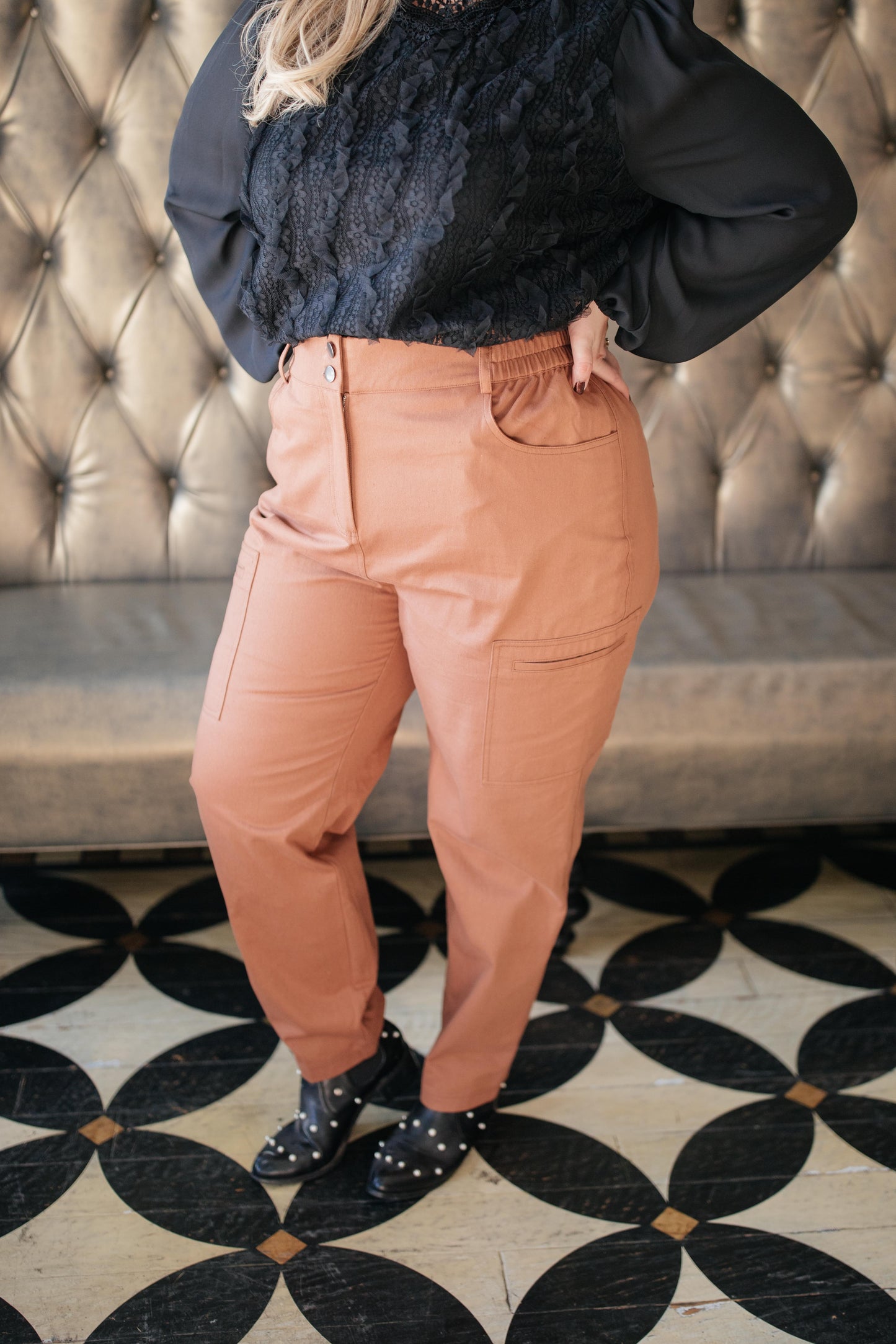 Peighton Paper Bag Pants in Camel