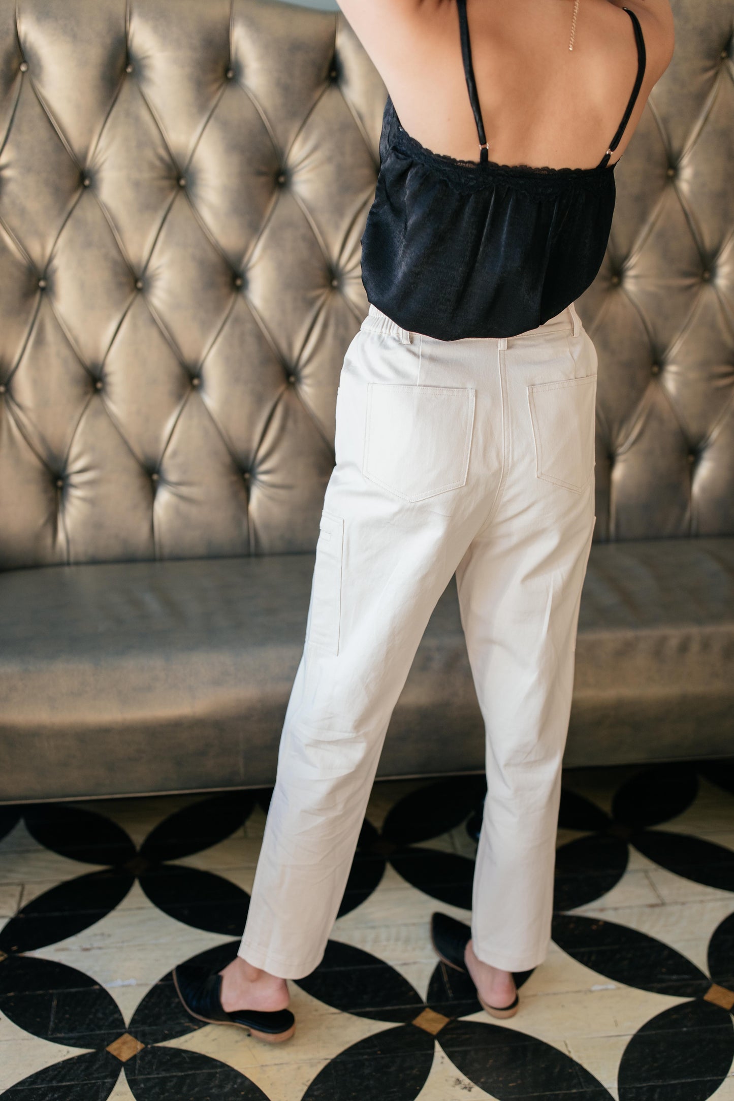 Peighton Paper Bag Pants in Ecru