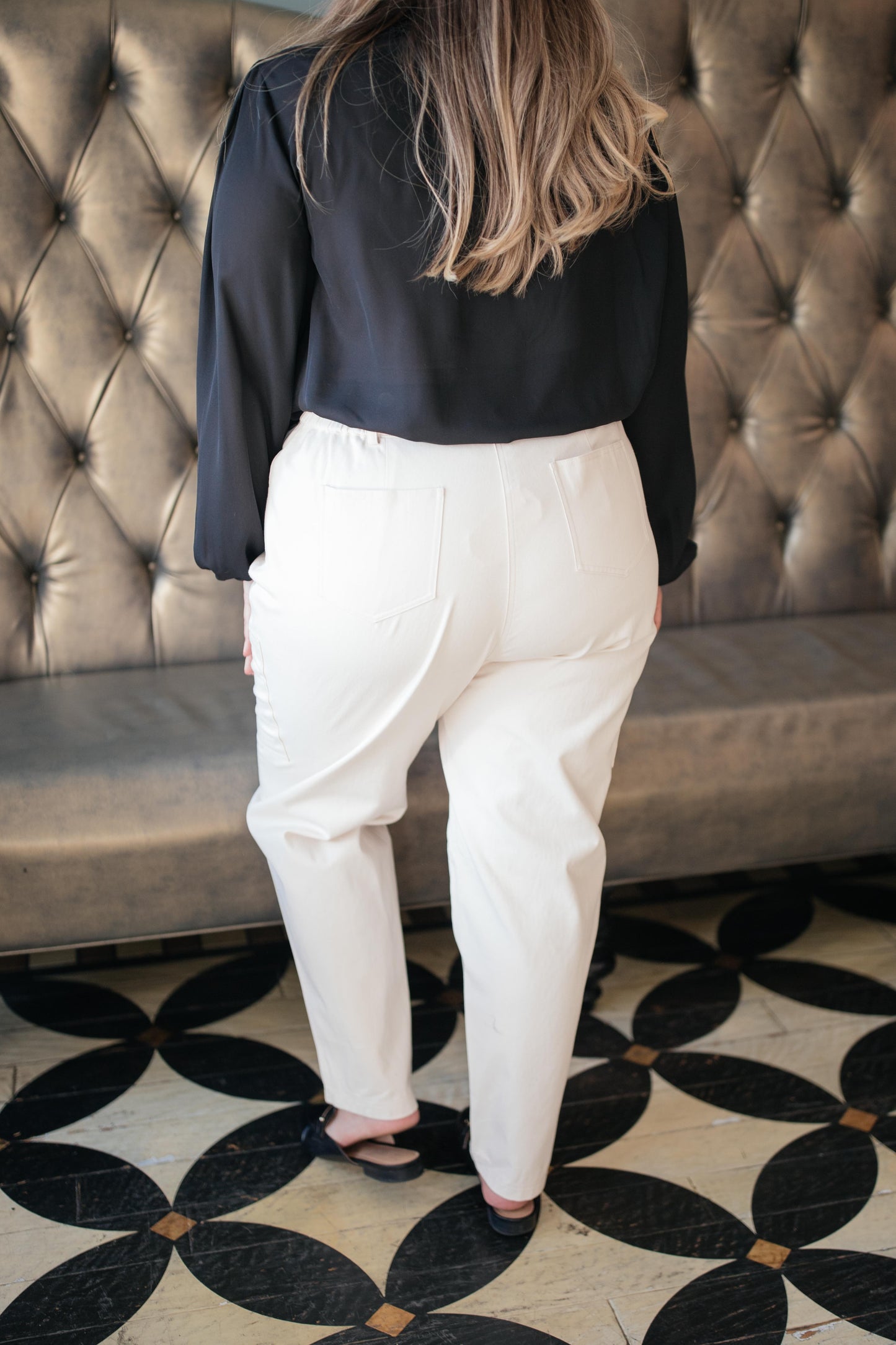 Peighton Paper Bag Pants in Ecru