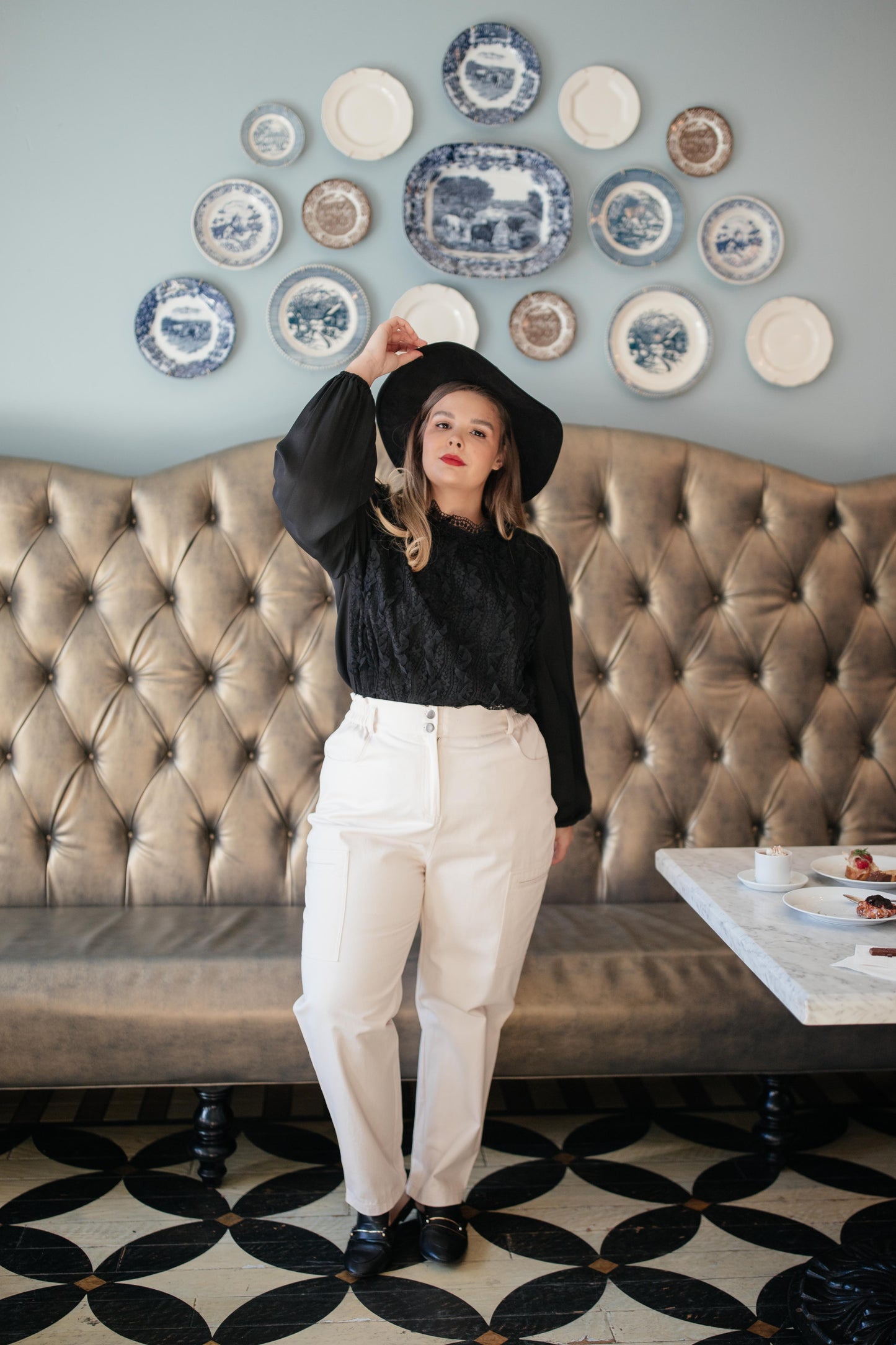 Peighton Paper Bag Pants in Ecru