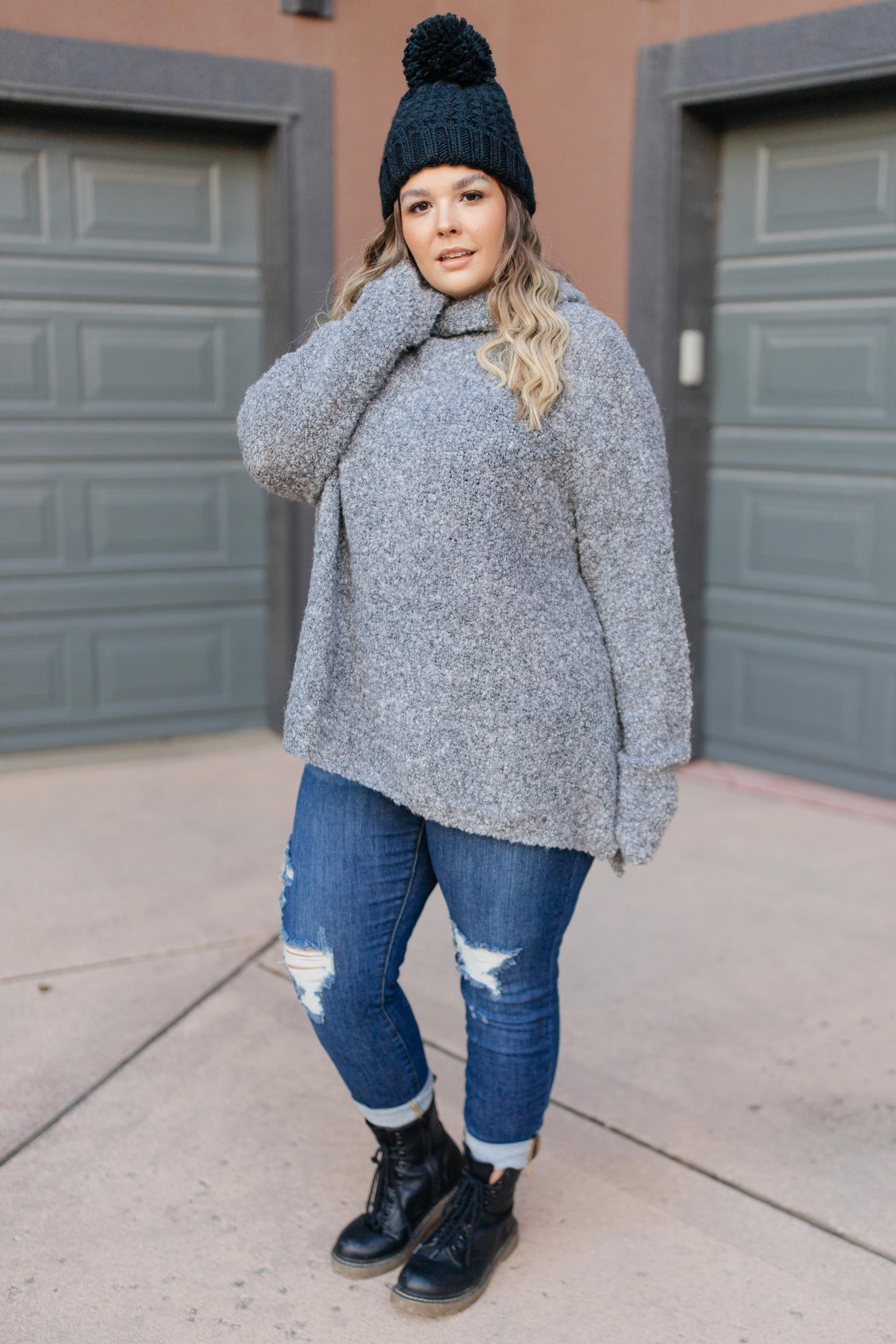Popcorn And A Movie Sweater in Gray