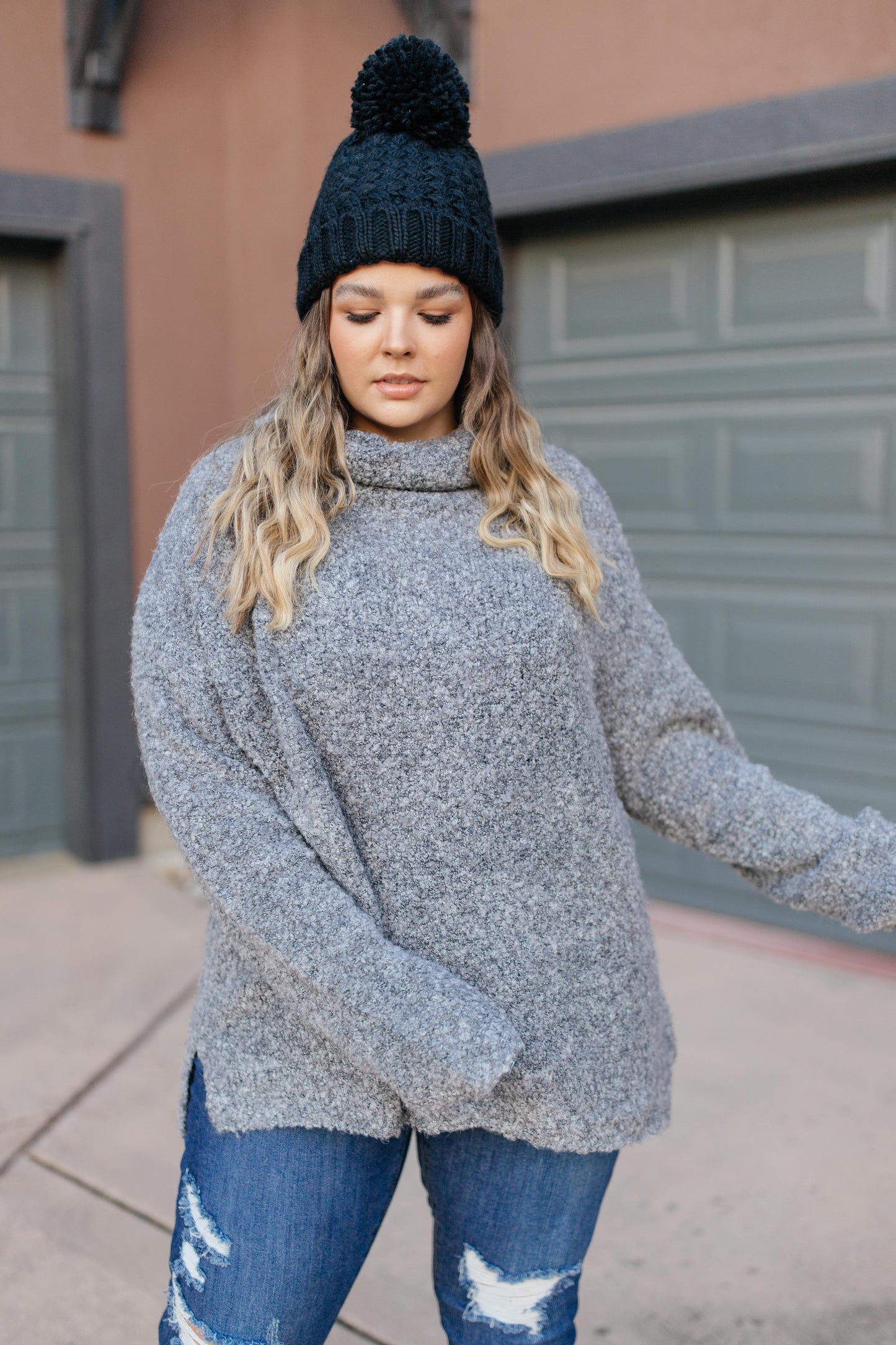 Popcorn And A Movie Sweater in Gray