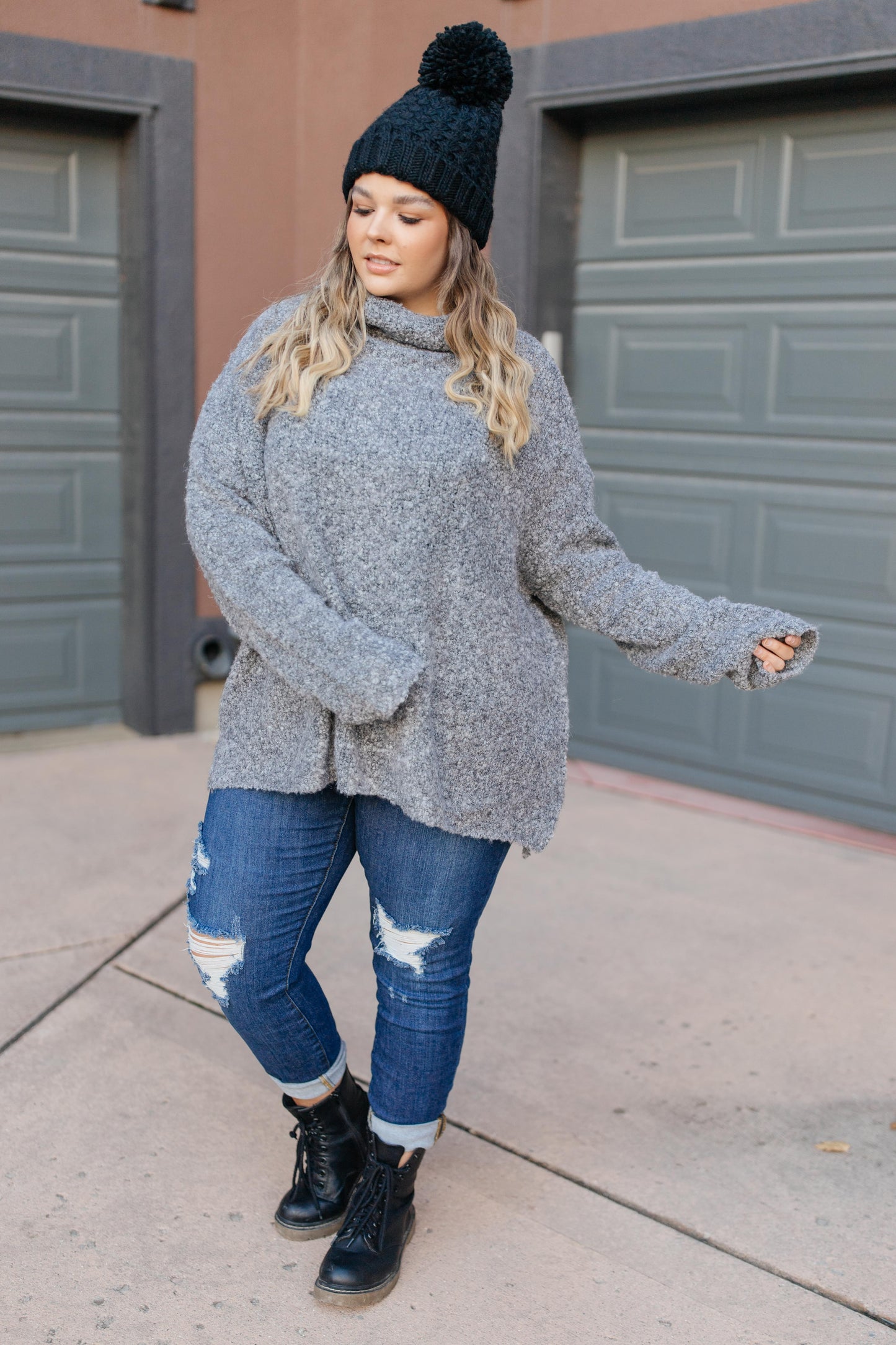 Popcorn And A Movie Sweater in Gray