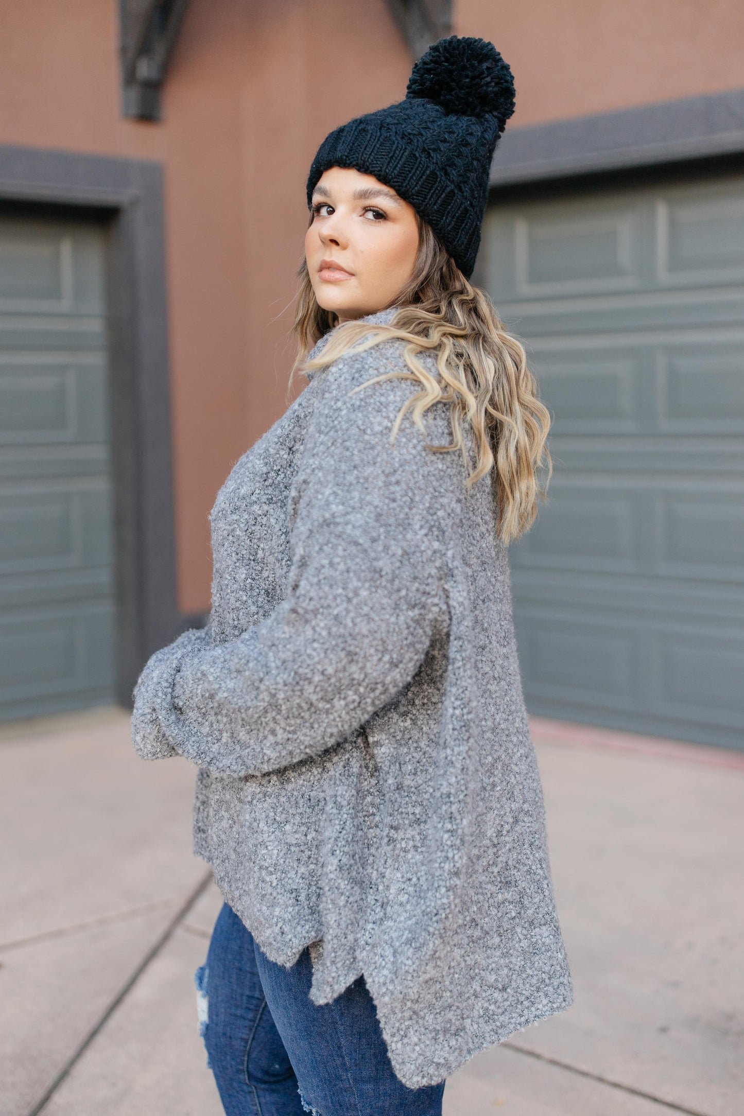 Popcorn And A Movie Sweater in Gray