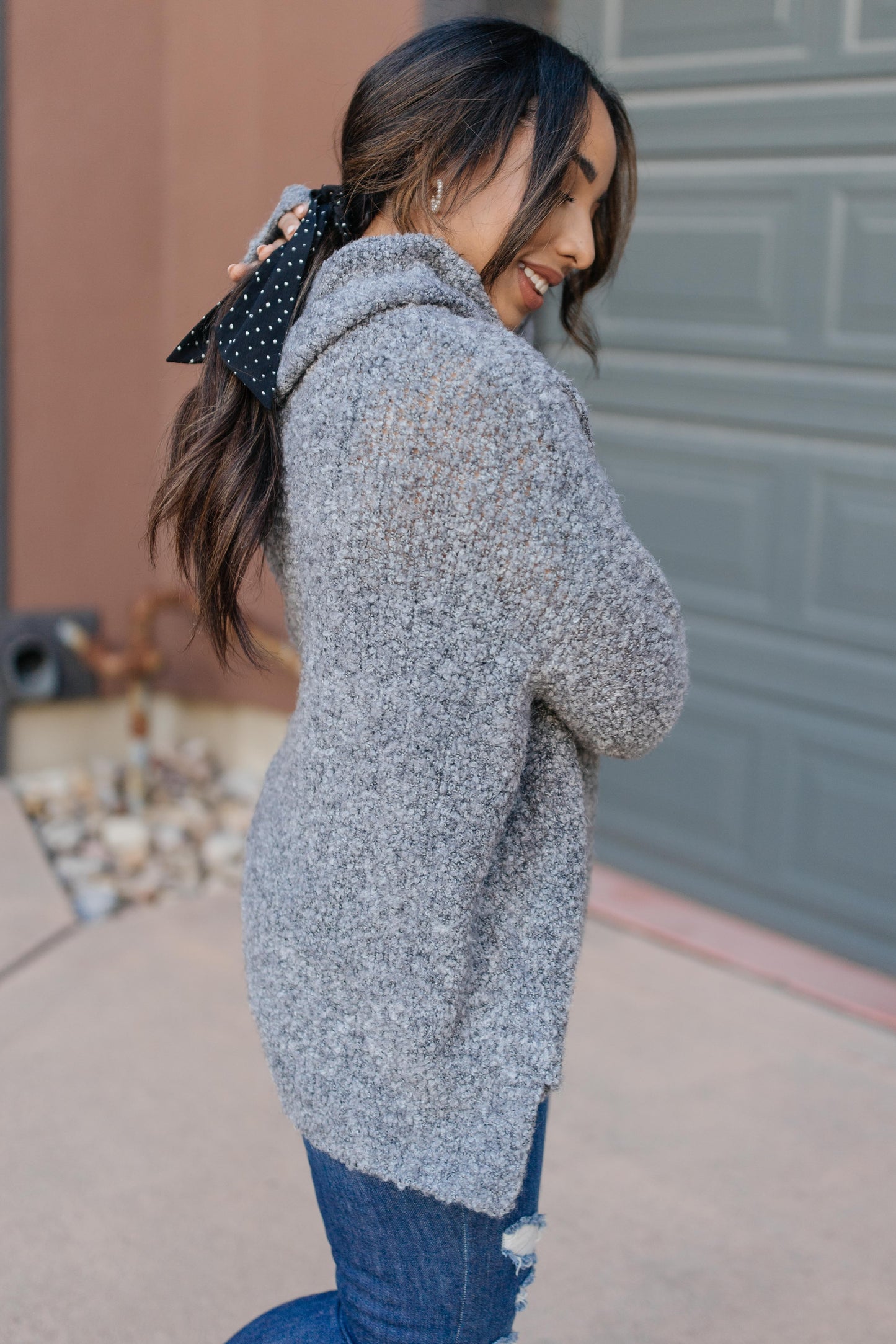 Popcorn And A Movie Sweater in Gray