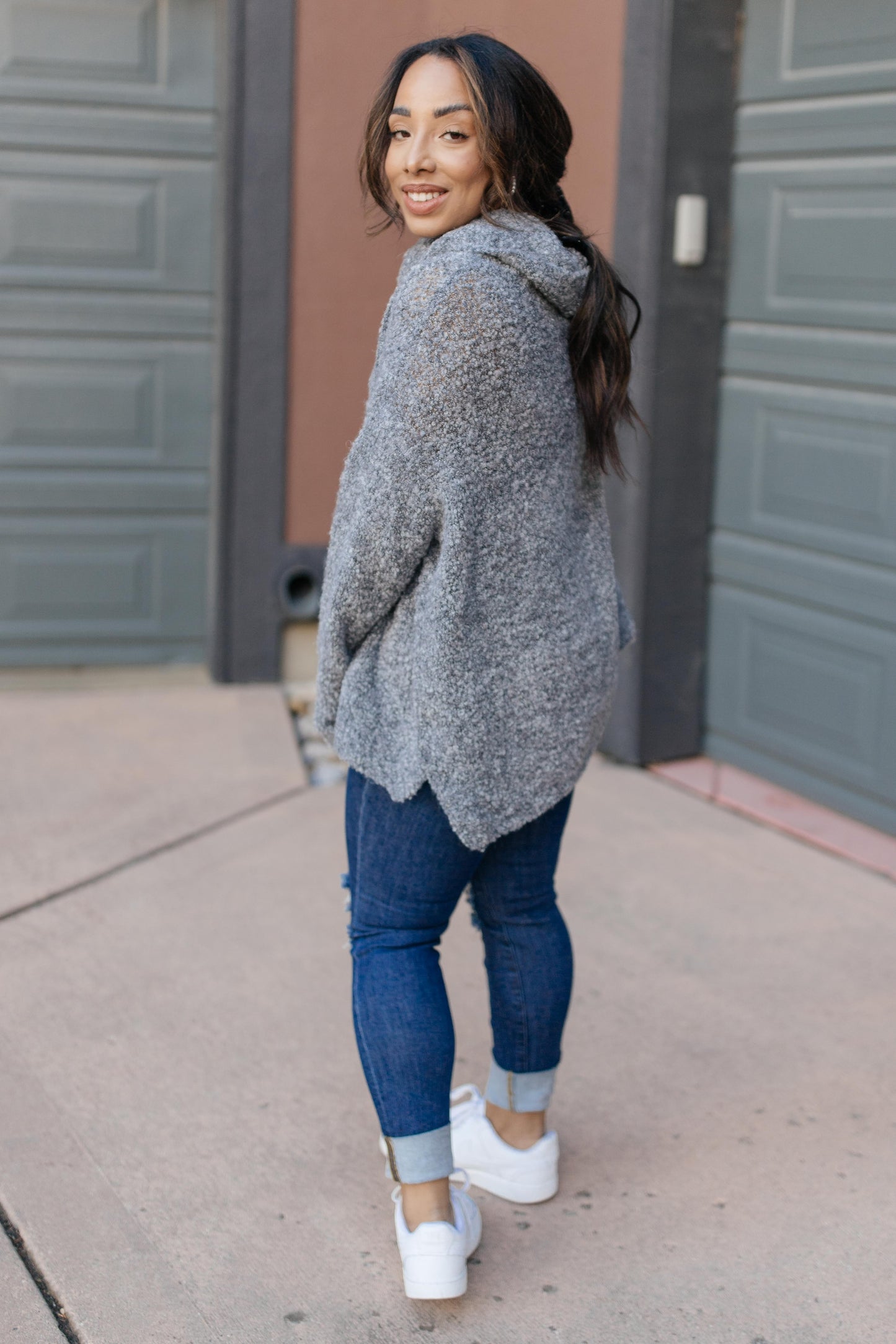 Popcorn And A Movie Sweater in Gray