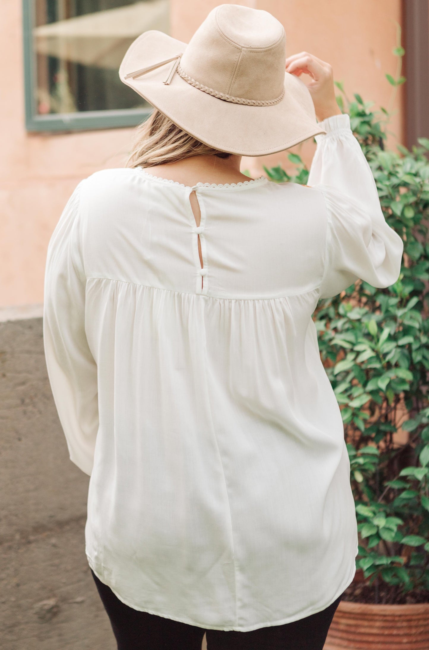 Prickly Business Embroidered Top In White