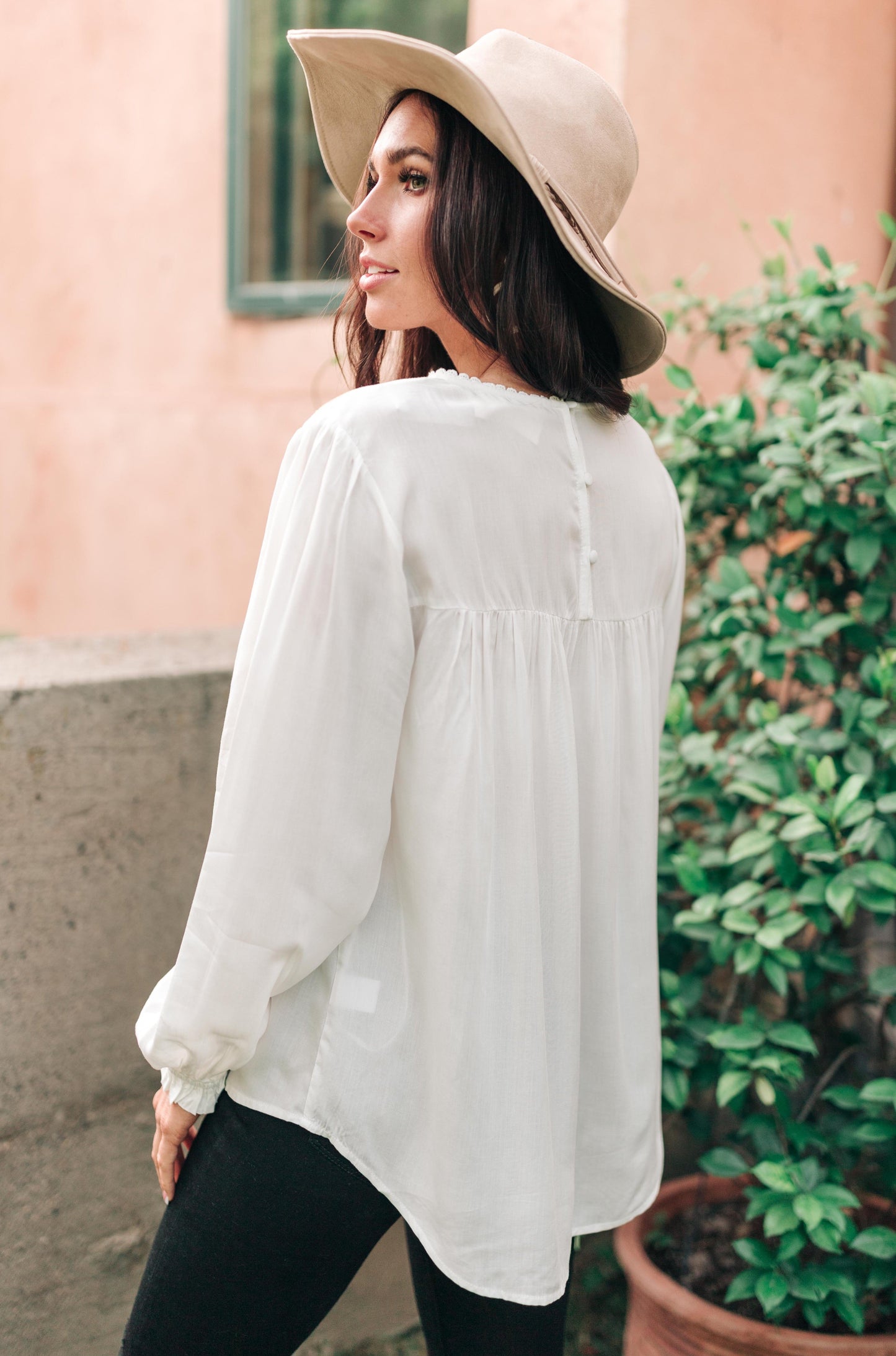 Prickly Business Embroidered Top In White