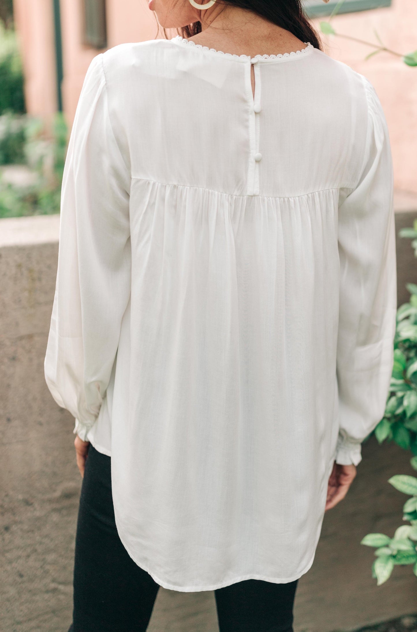 Prickly Business Embroidered Top In White