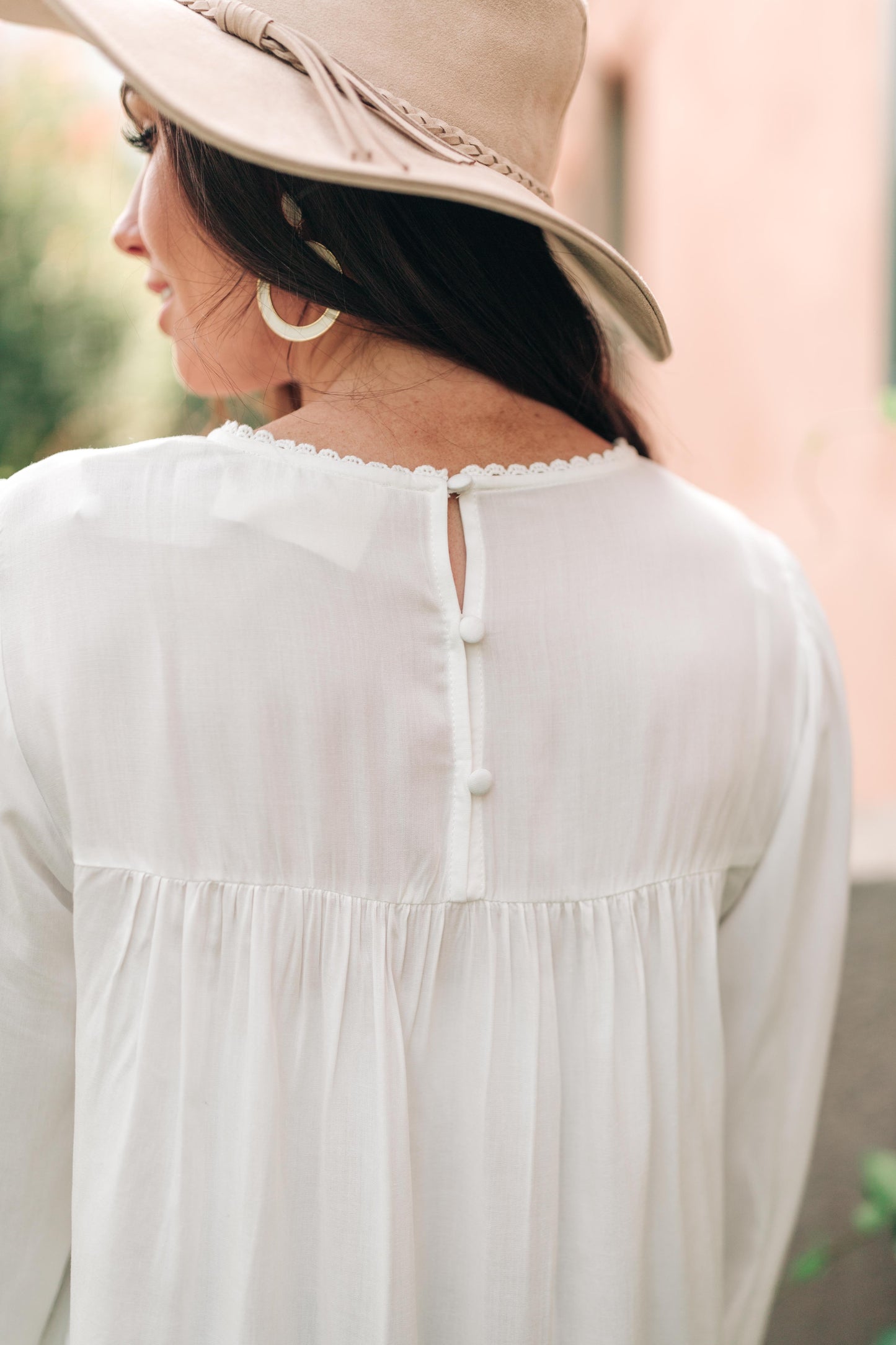 Prickly Business Embroidered Top In White