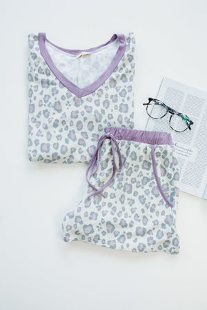 Purple Leopard Shorts