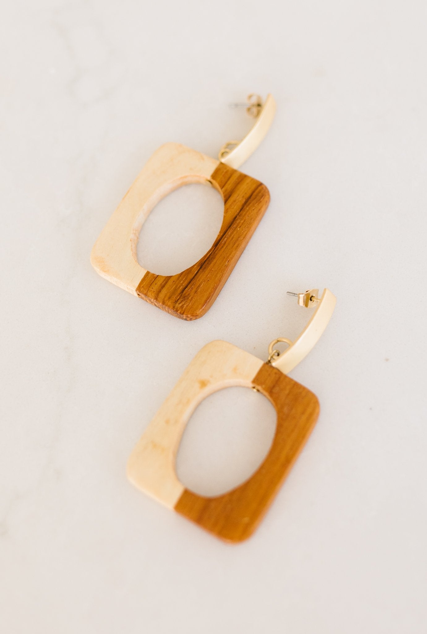 Retro Color Block Wooden Hoops