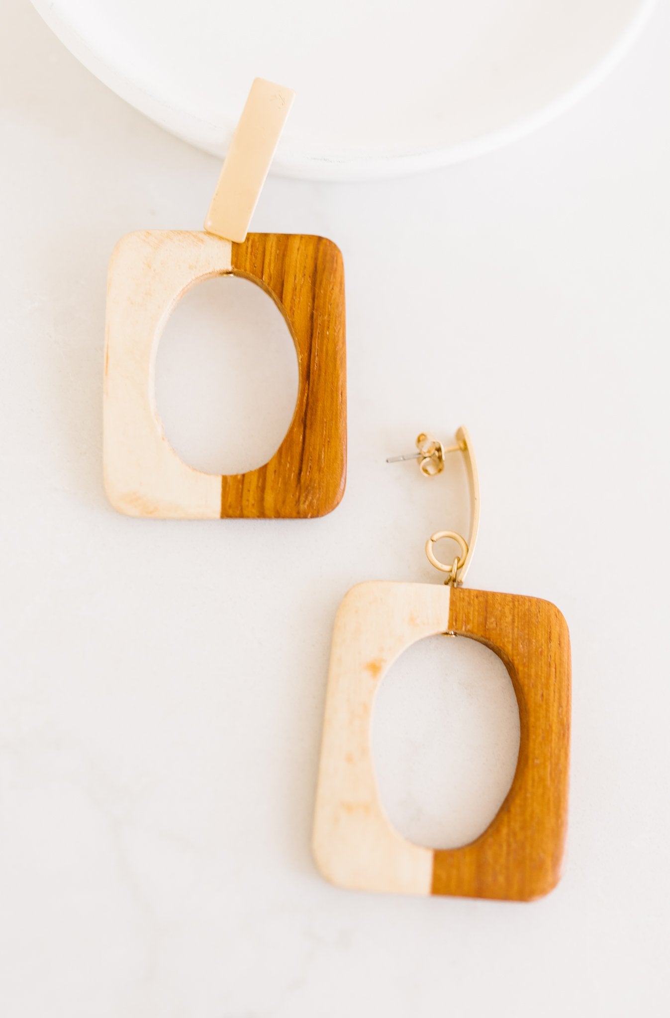 Retro Color Block Wooden Hoops