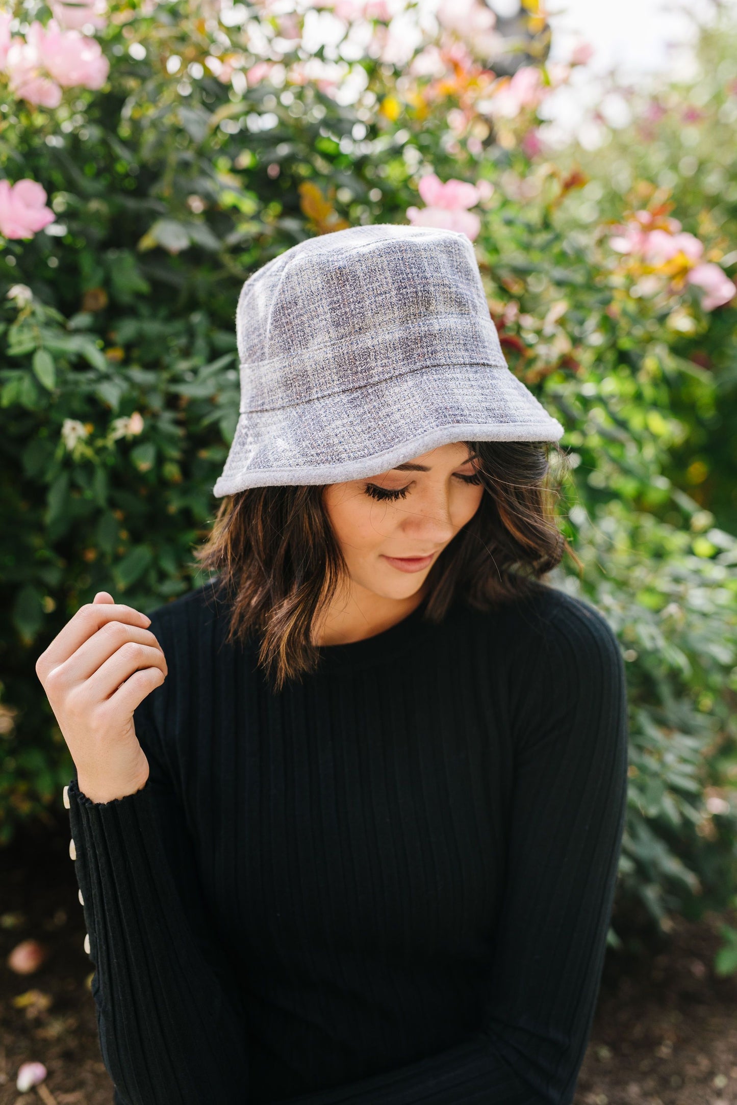 Reversible Plaid Print Bucket Hat