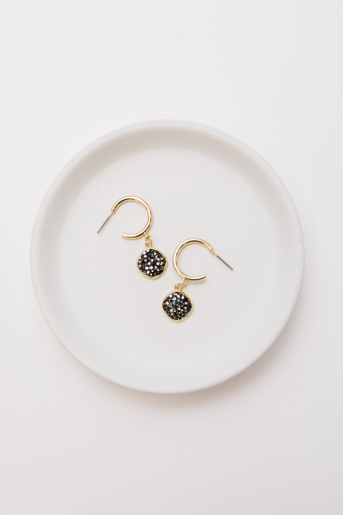 Rhinestone Pendant Huggies