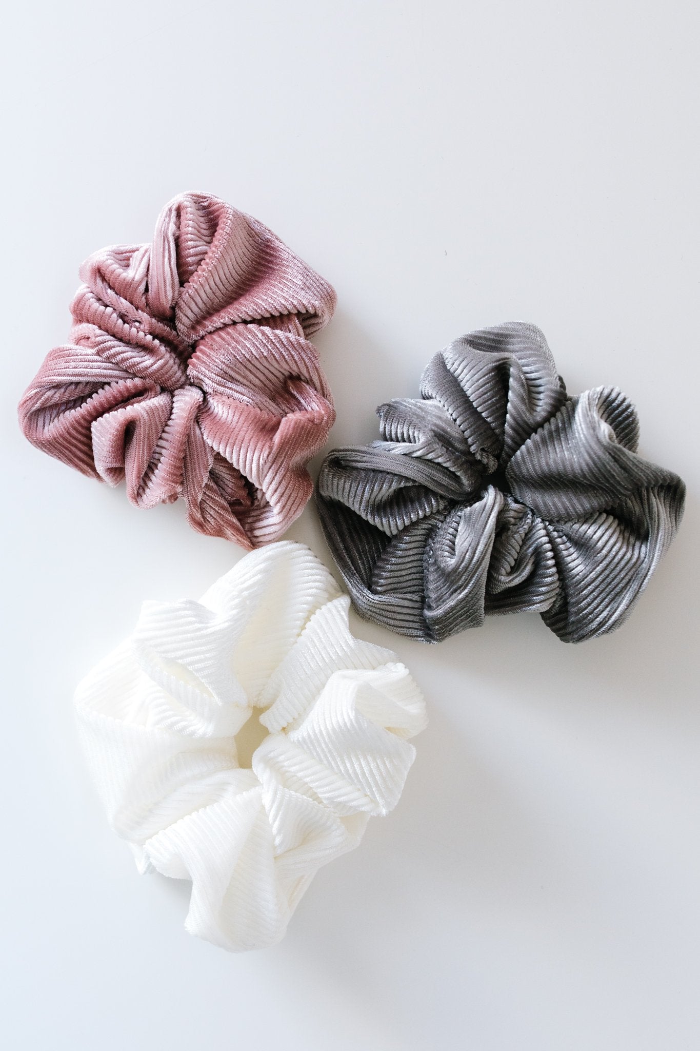 Ribbed & Velvet Scrunchie Set