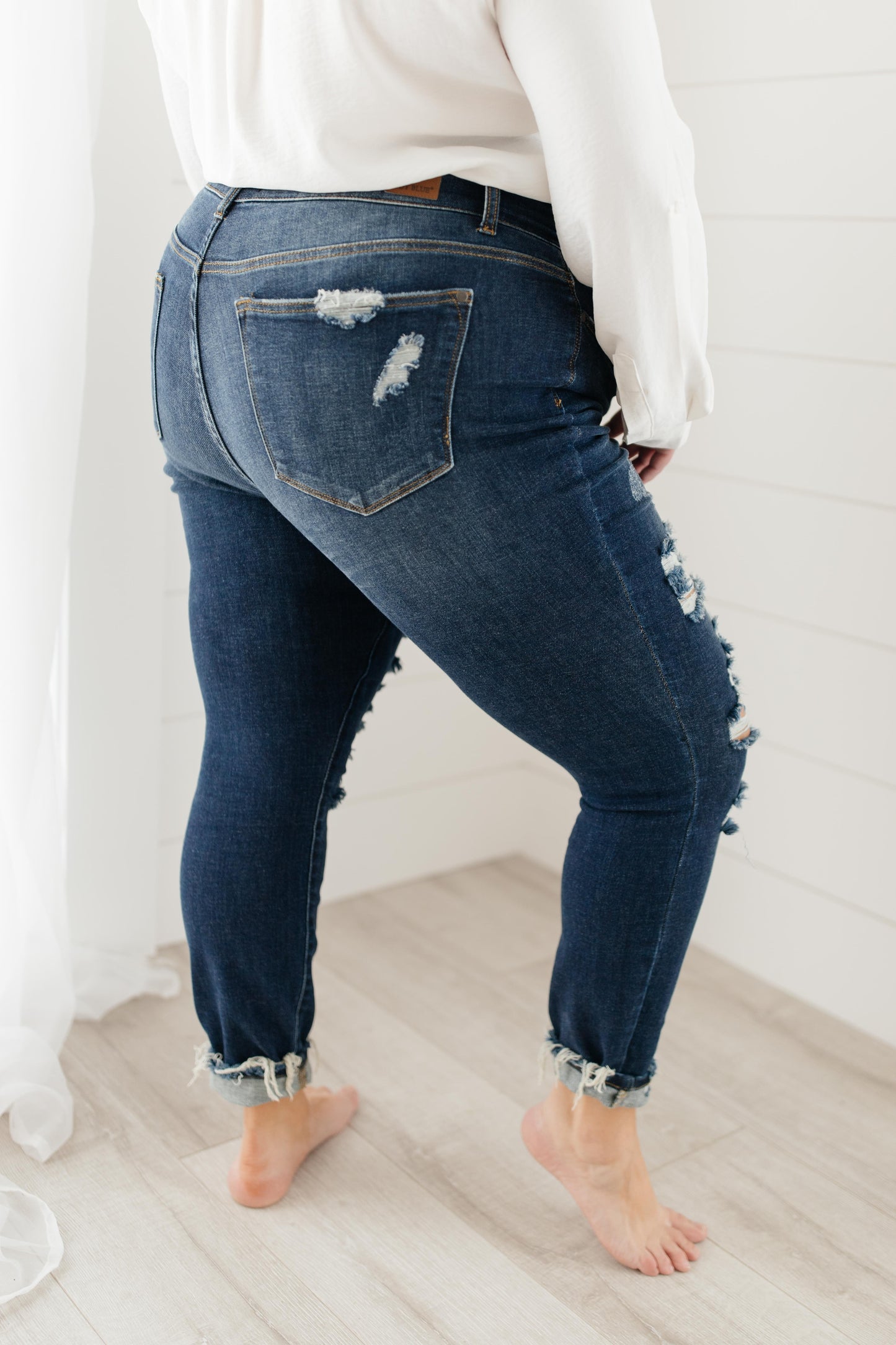 Ripped and Torn Dark Wash Jeans