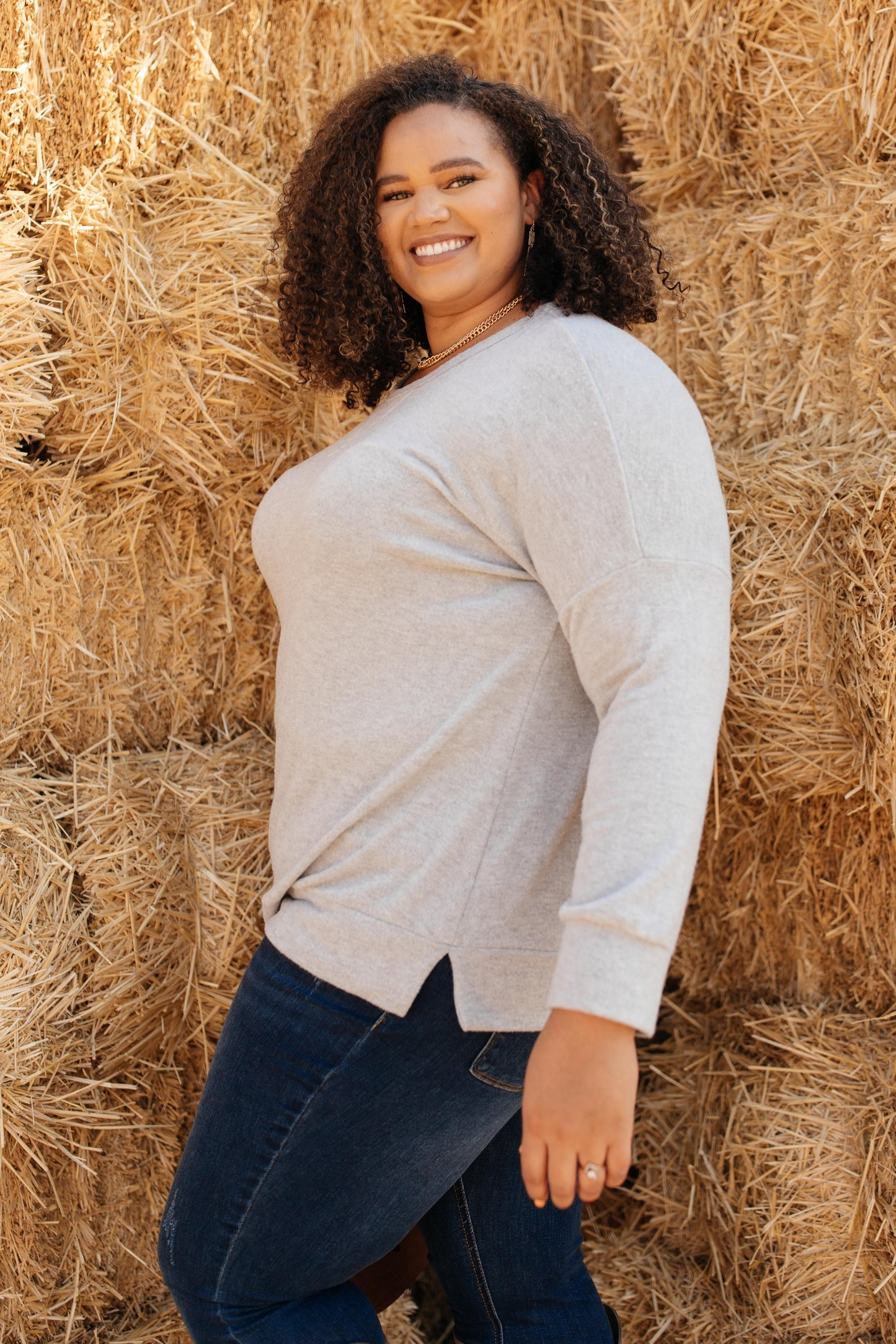 Sadie's Simple Sweater in Gray