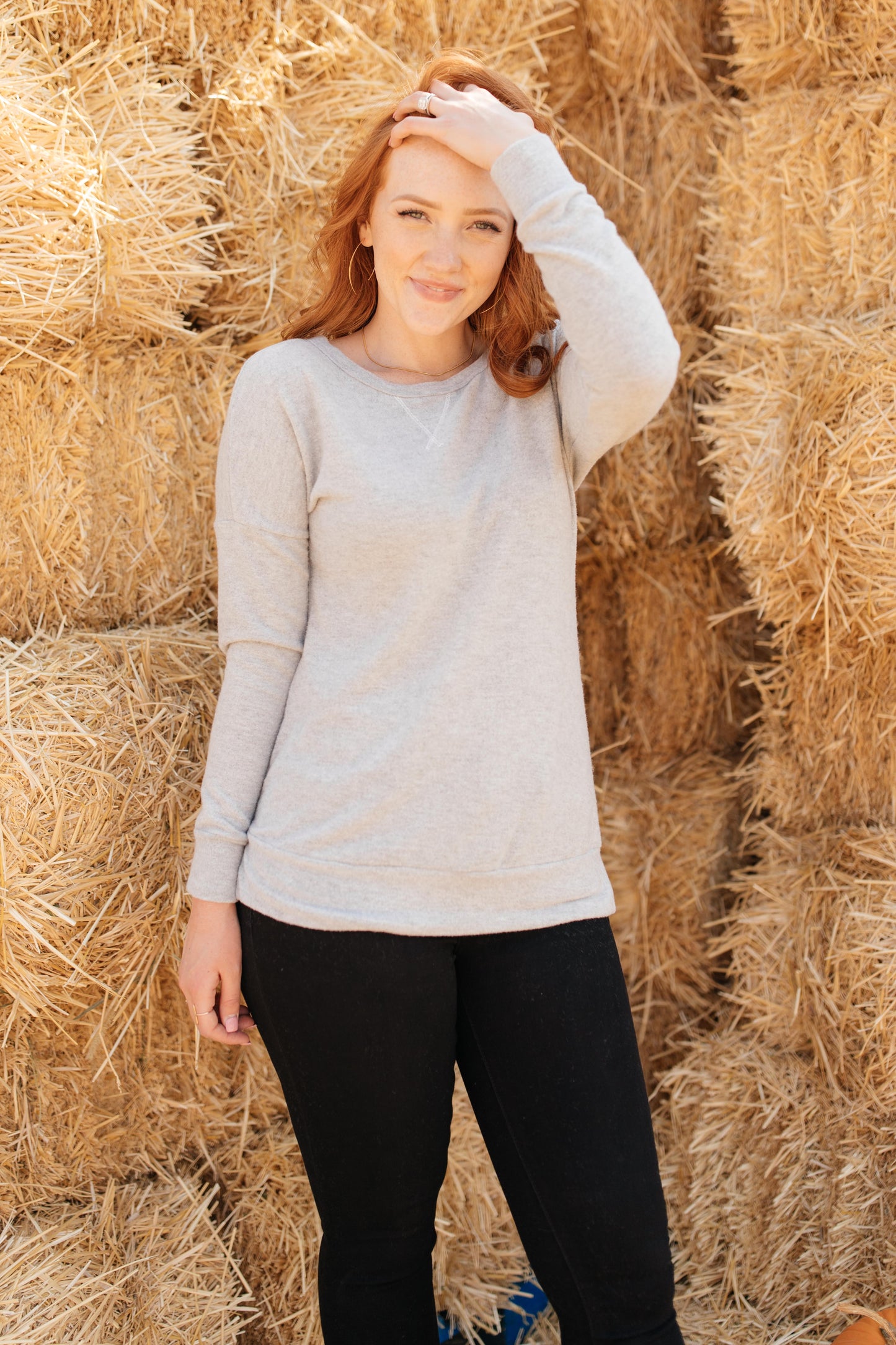 Sadie's Simple Sweater in Gray