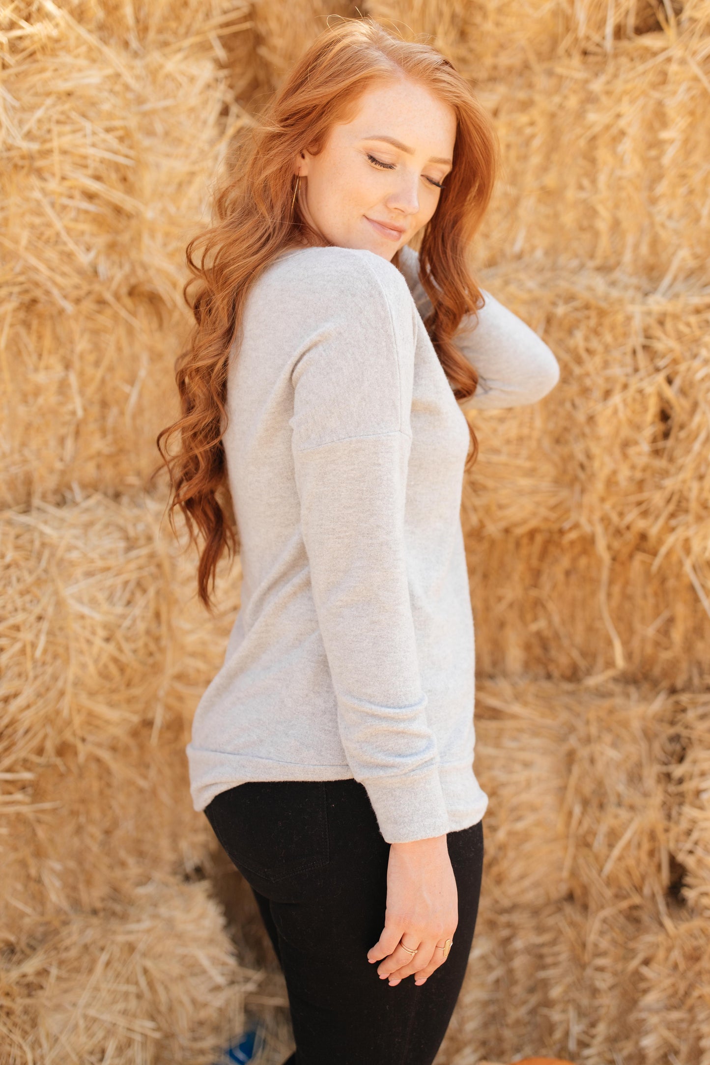 Sadie's Simple Sweater in Gray
