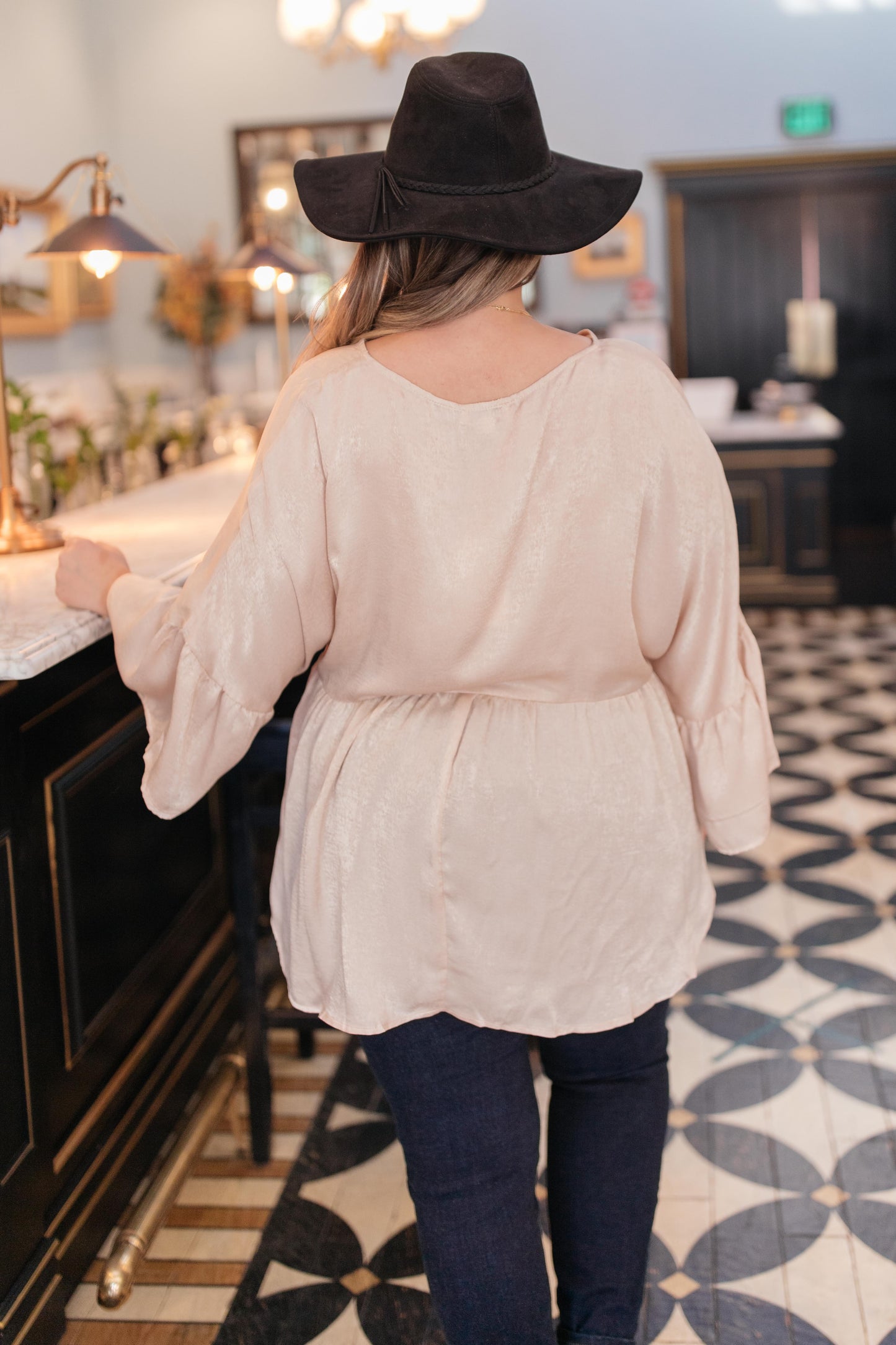 Salina Satin Top in Cream