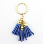 Baby Blue Leather Tassel Key Chains
