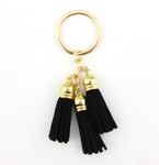 Black Leather Tassel Key Chains