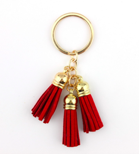 Red Leather Tassel Key Chains