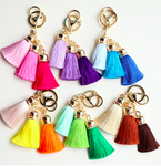 Plush Bright Colored Tassel Key Chains
