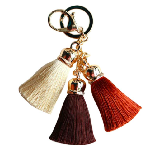 Brown Plush Bright Colored Tassel Key Chains