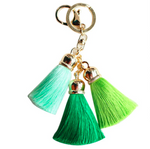 Green Plush Bright Colored Tassel Key Chains