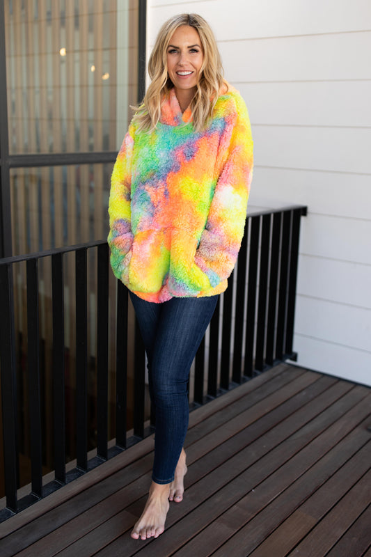 Shades and Sherpa Pullover in Sunrise